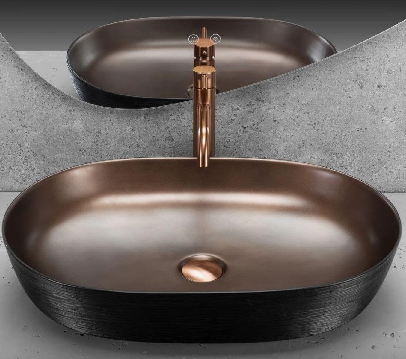 GTM Design Aufsatzwaschbecken Glanz Modern Waschbecken günstig online kaufen
