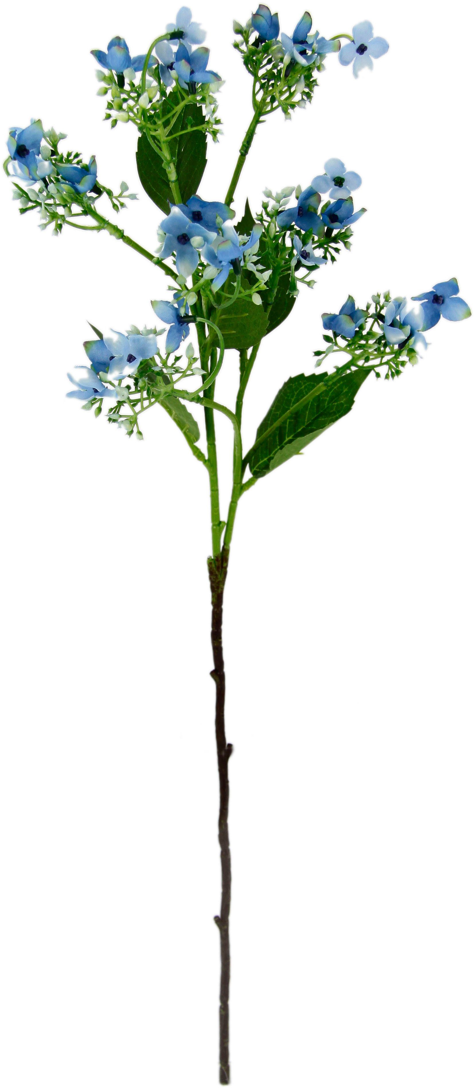 Kunstblume Blütenzweig, I.GE.A., Höhe Set 60 blau Zweig, 5er Dekozweig cm, Kunstpflanze, künstlicher
