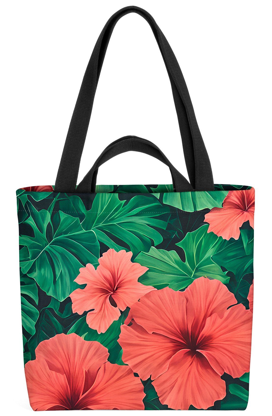 Blätter Strauch VOID hotel Henkeltasche hibiskus reisen urlaub (1-tlg), dschungel garte Hibiskus