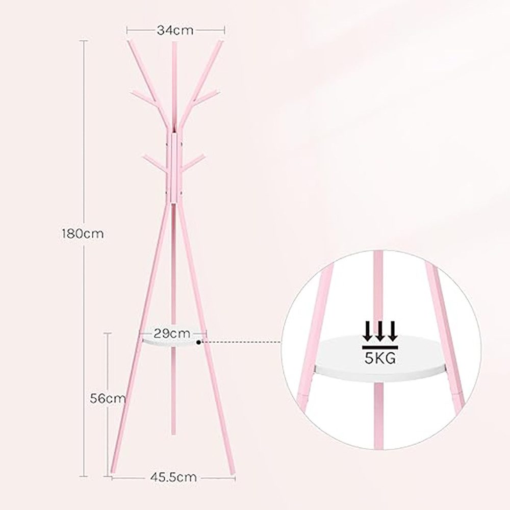 Woltu Kleiderständer, (1 St), mit 9 Haken und 1 Ablage, für Kleidung Hüte Taschen