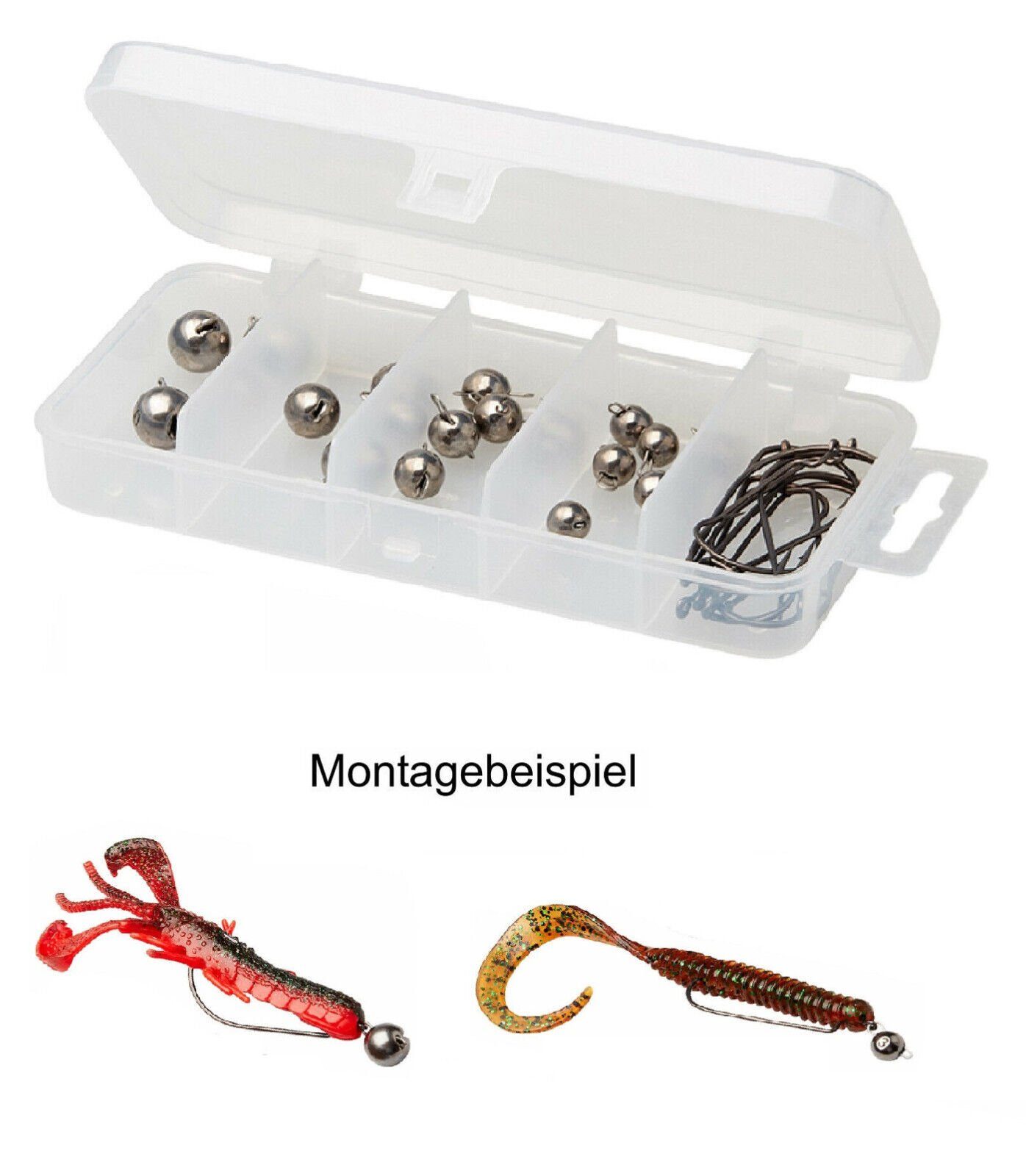 Jighaken Cheb Head Kit 30 Teile Tungsten Cheburashka Köpfe + Offset Haken Set