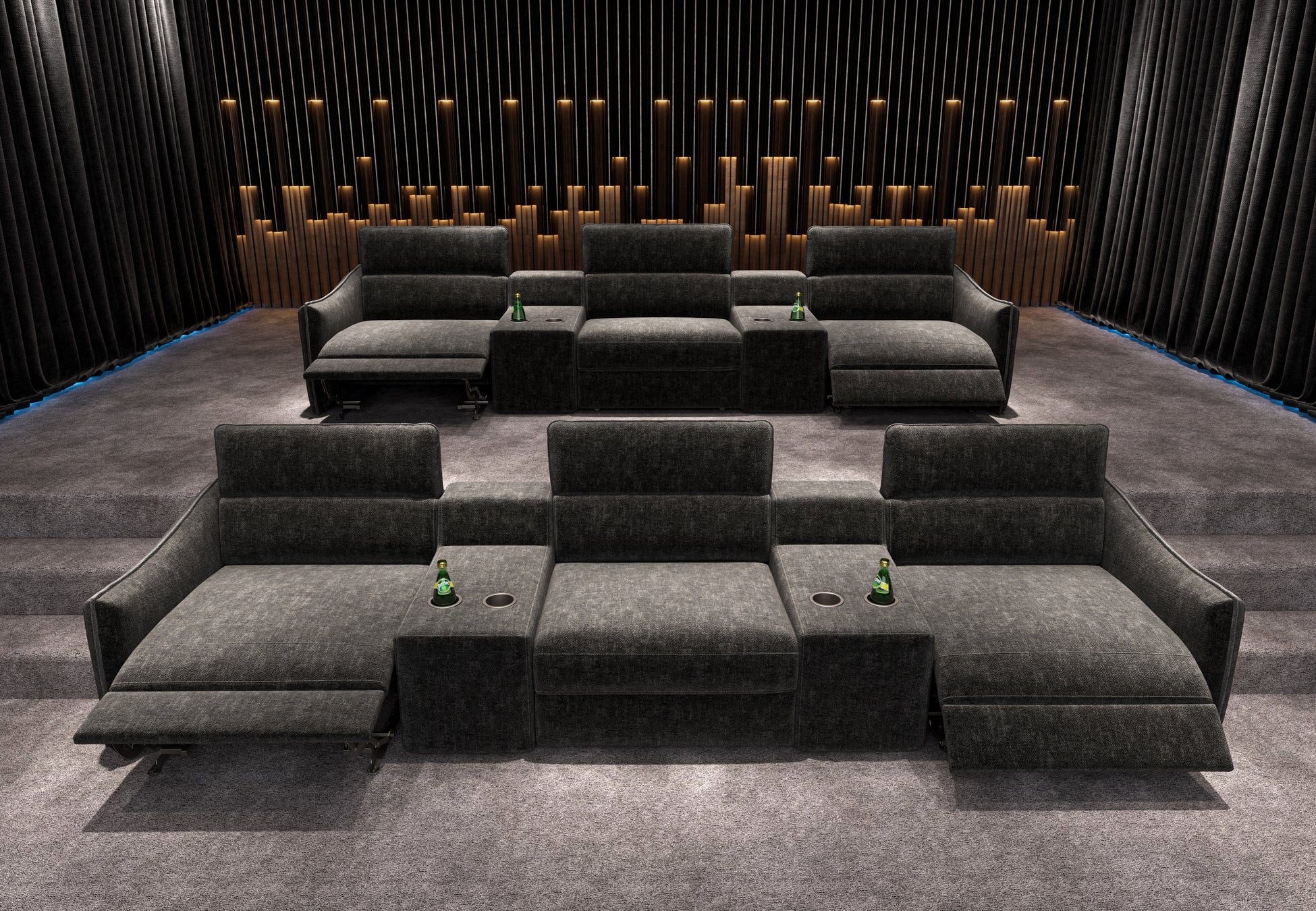 moebeloutlet.de 3-Sitzer Prisma Heimkino Sofa 3 Sitzer Latte, Kinosofa zum relaxen