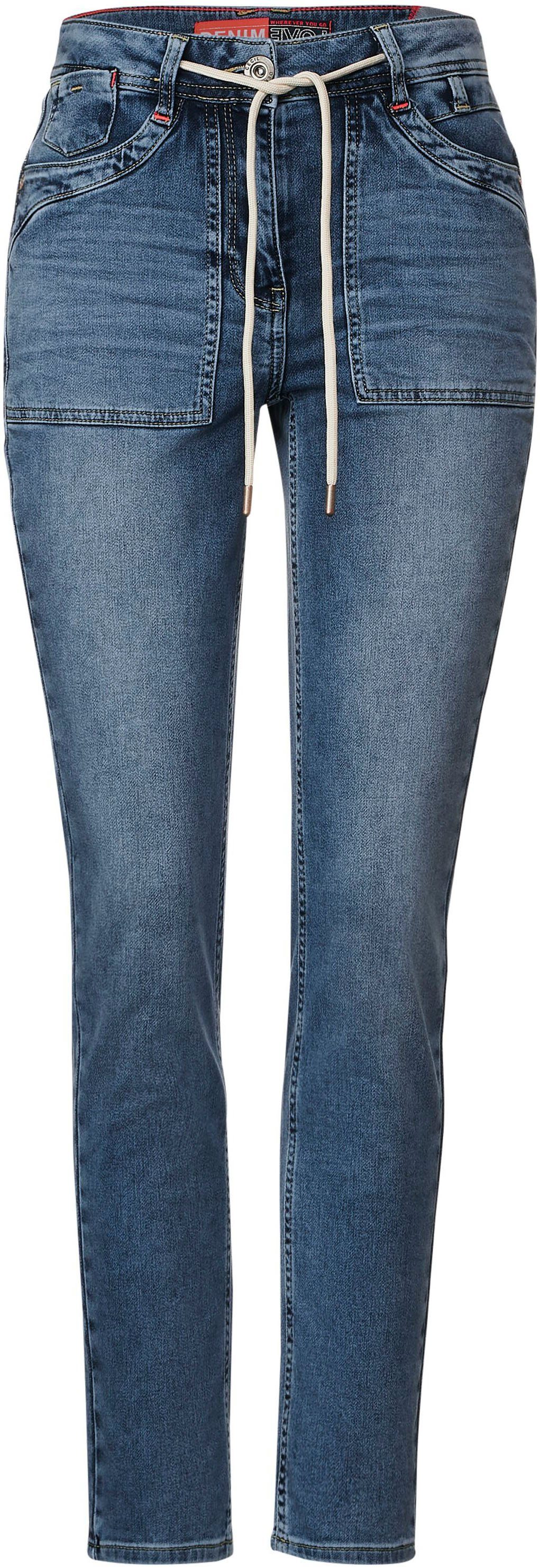 5-Pocket-Jeans am Bund Cecil Leder-Badge mit