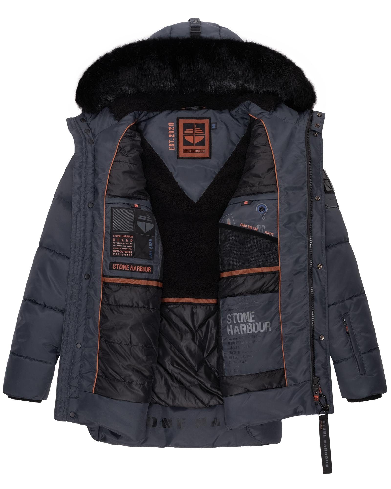 Stone Harbour Steppjacke Mironoo stylische Outdoorjacke mit großer Kapuze