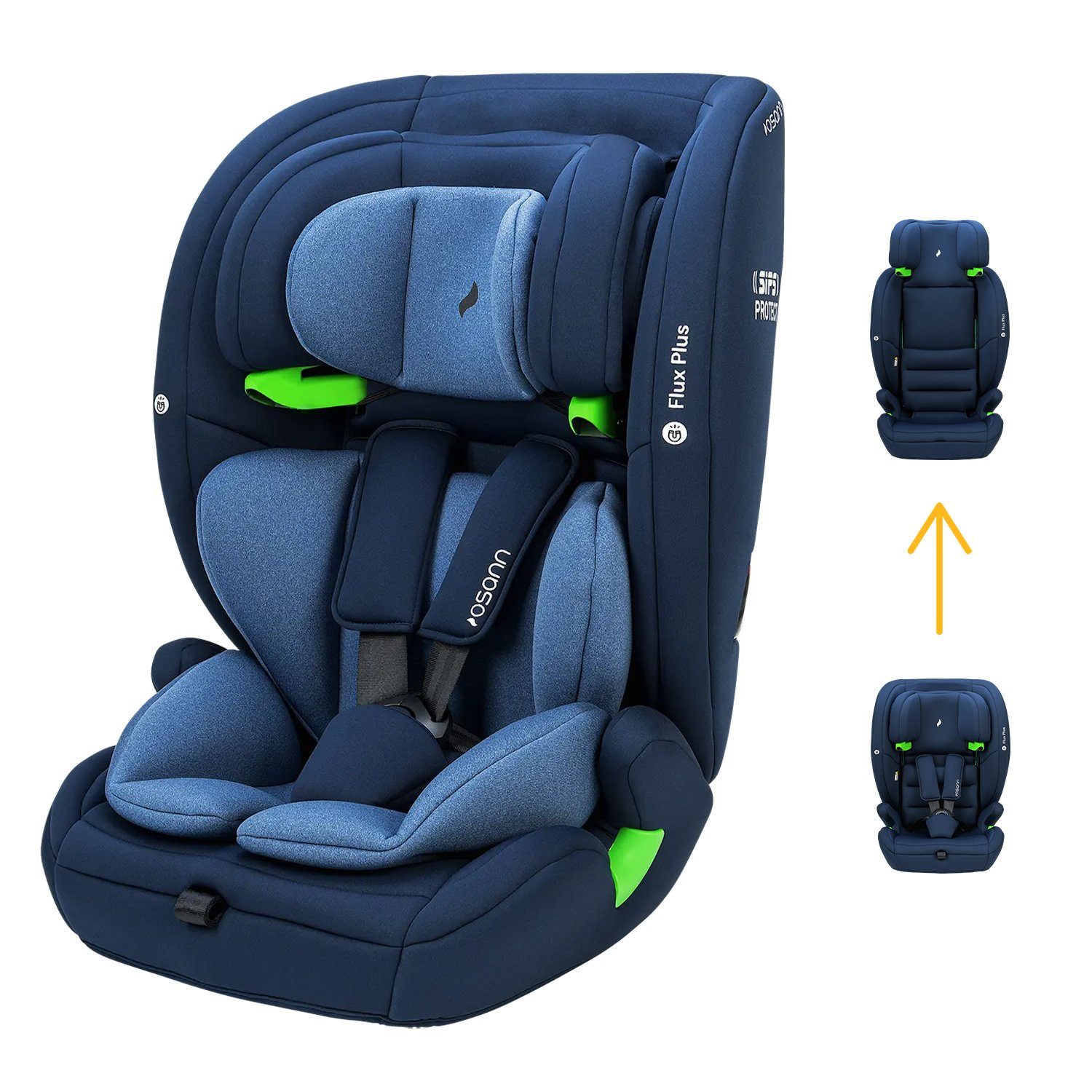 Osann Autokindersitz Flux Plus i-Size, ab: 15 Monate, bis: 12 Jahre, Kindersitz ohne Isofix für Kinder von 76-150 cm