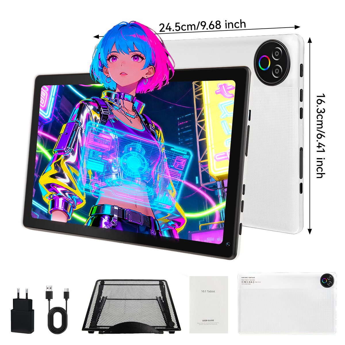 BUFO 10 Zoll Android 15, 20(3+17)GB+64GB, 1280x800 HD Display, WiFi 6 Tablet (10", 64 GB, Android, WiFi, Android 15 mit Kühlständer, 5-Core, Dual-Kameras)