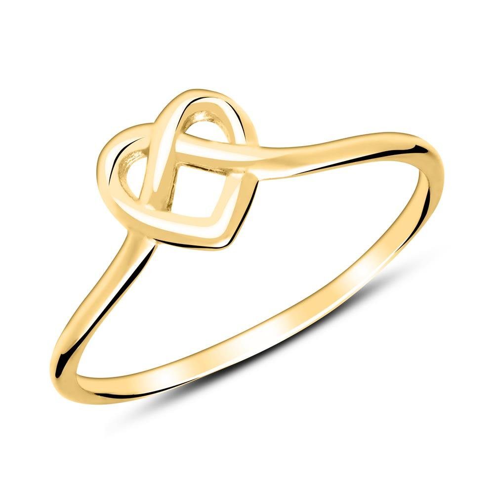 Silberring lanii Herzring aus vergoldetem Sterlingsilber