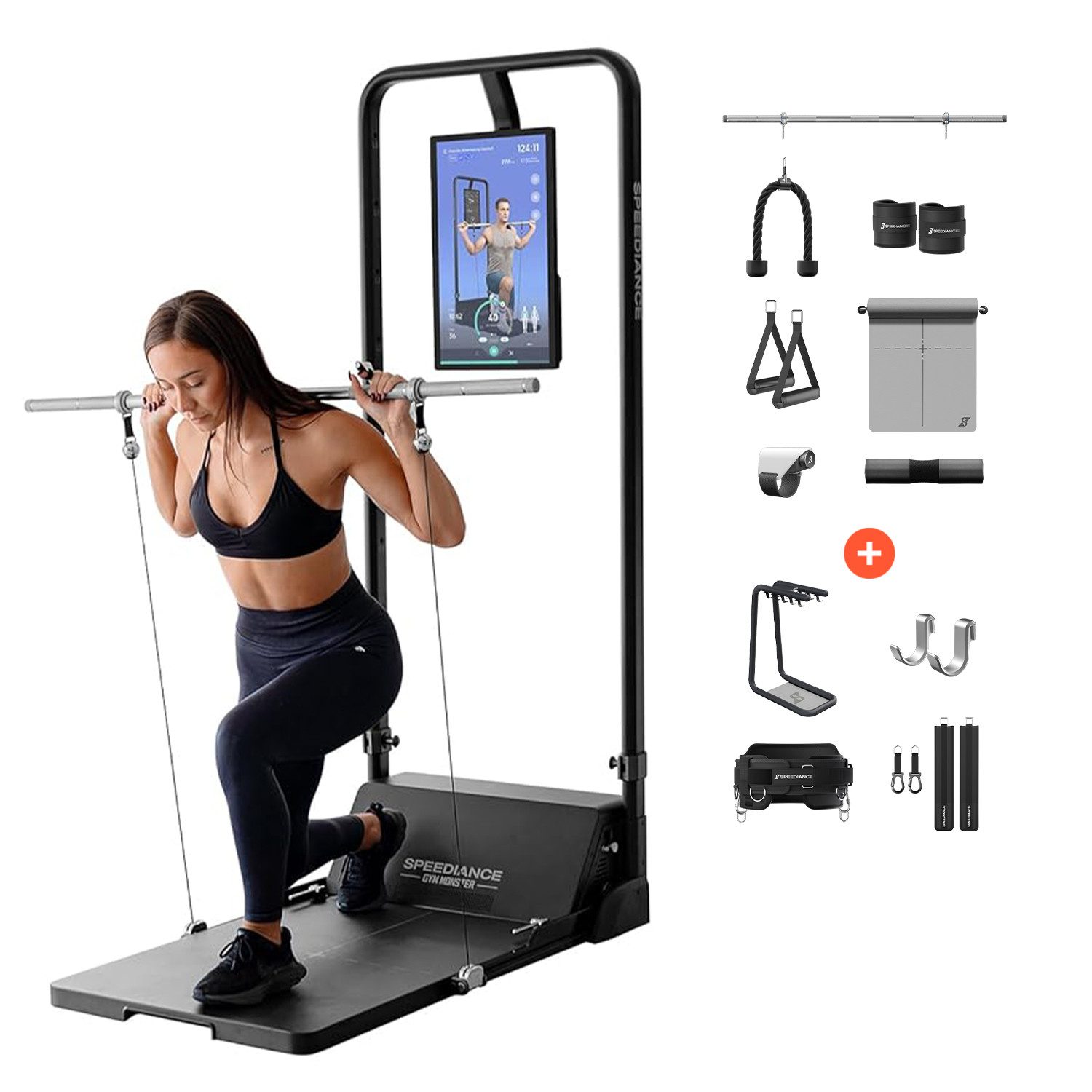 SPEEDIANCE Kraftstation Smart Home Gym System, Multifunktionale Smith Maschine, Tragbare Kabelmaschine für Ganzkörper-Krafttraining zu Hause