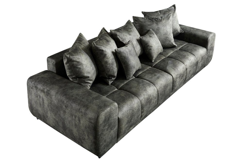 1 · mit Kissen Couch Design · Einzelartikel riess-ambiente 285cm ELEGANCIA · inkl. moosgrün, Federkern Microvelours Big-Sofa · XXL Teile,