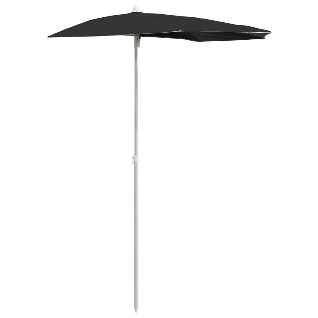 vidaXL Sonnenschirm Halb-Sonnenschirm mit Mast 180x90 günstig online kaufen