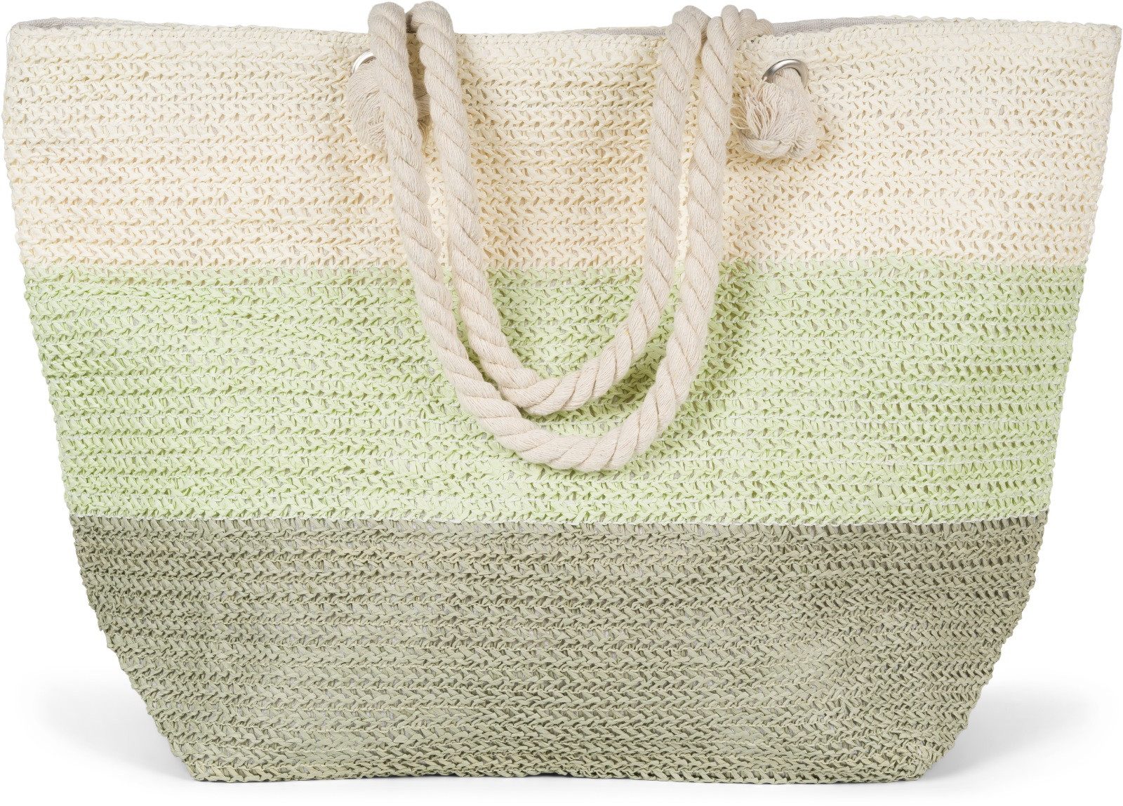 styleBREAKER Schultertasche Gestreifte Papierstroh Strandtasche (1-tlg) günstig online kaufen