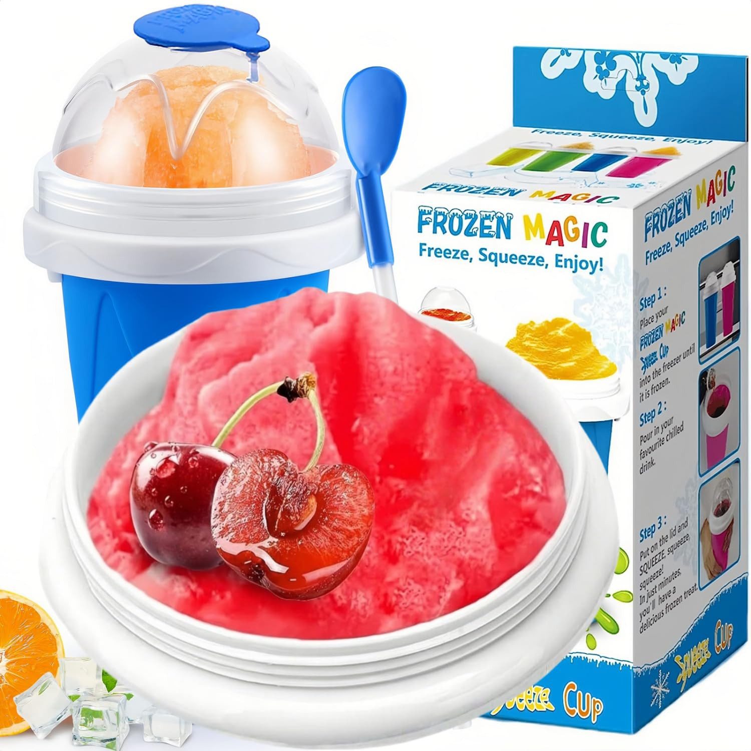 Bundviel Smoothie-Maker Slush Eis Becher Eis Maker Eisbecher Slushy Frozen Magic