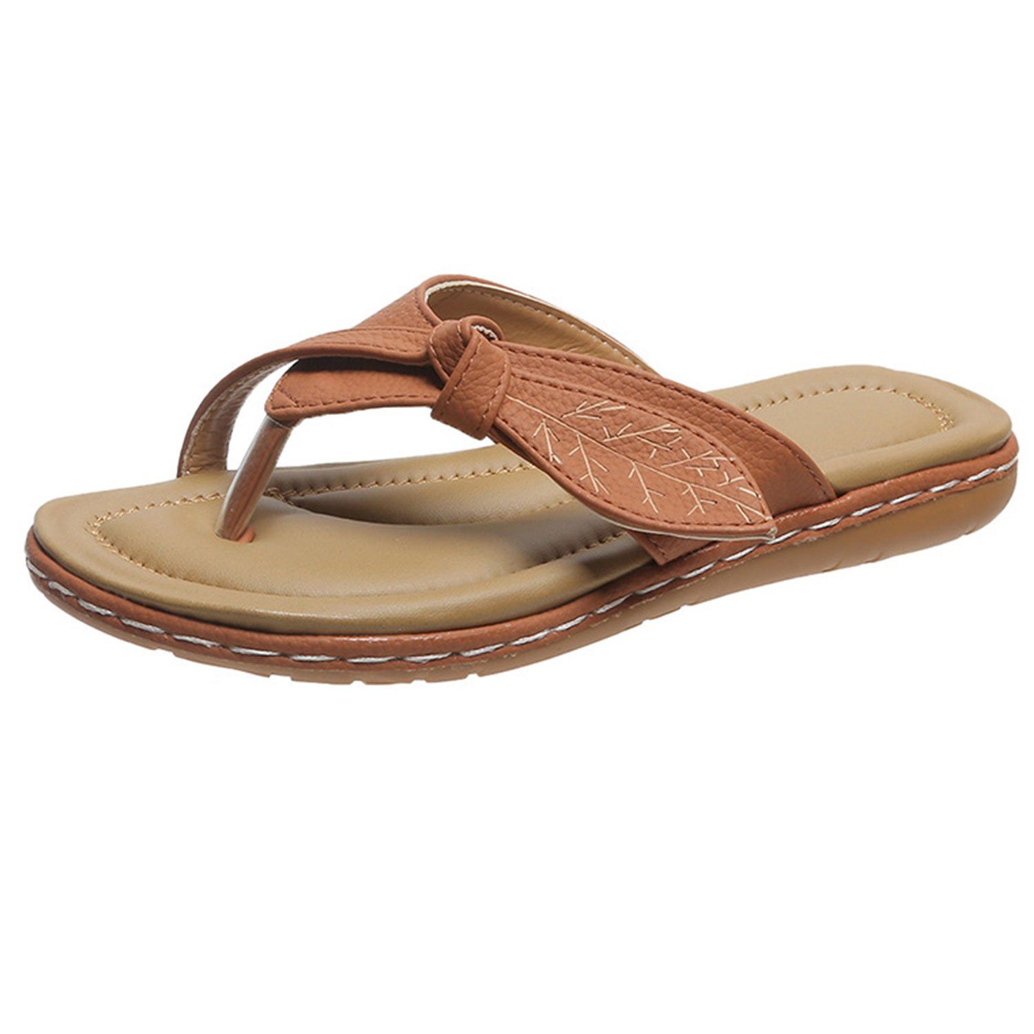 Daisred Pantoffeln Braun Hausschuhe Outdoor Zehentrenner Sandale Slides flache