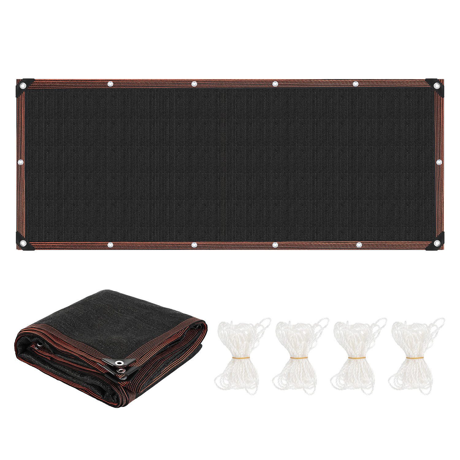 Sonnensegel Schattiernetz 200x500cm HDPE UV-beständig Schwarz Geeignet für Gärten