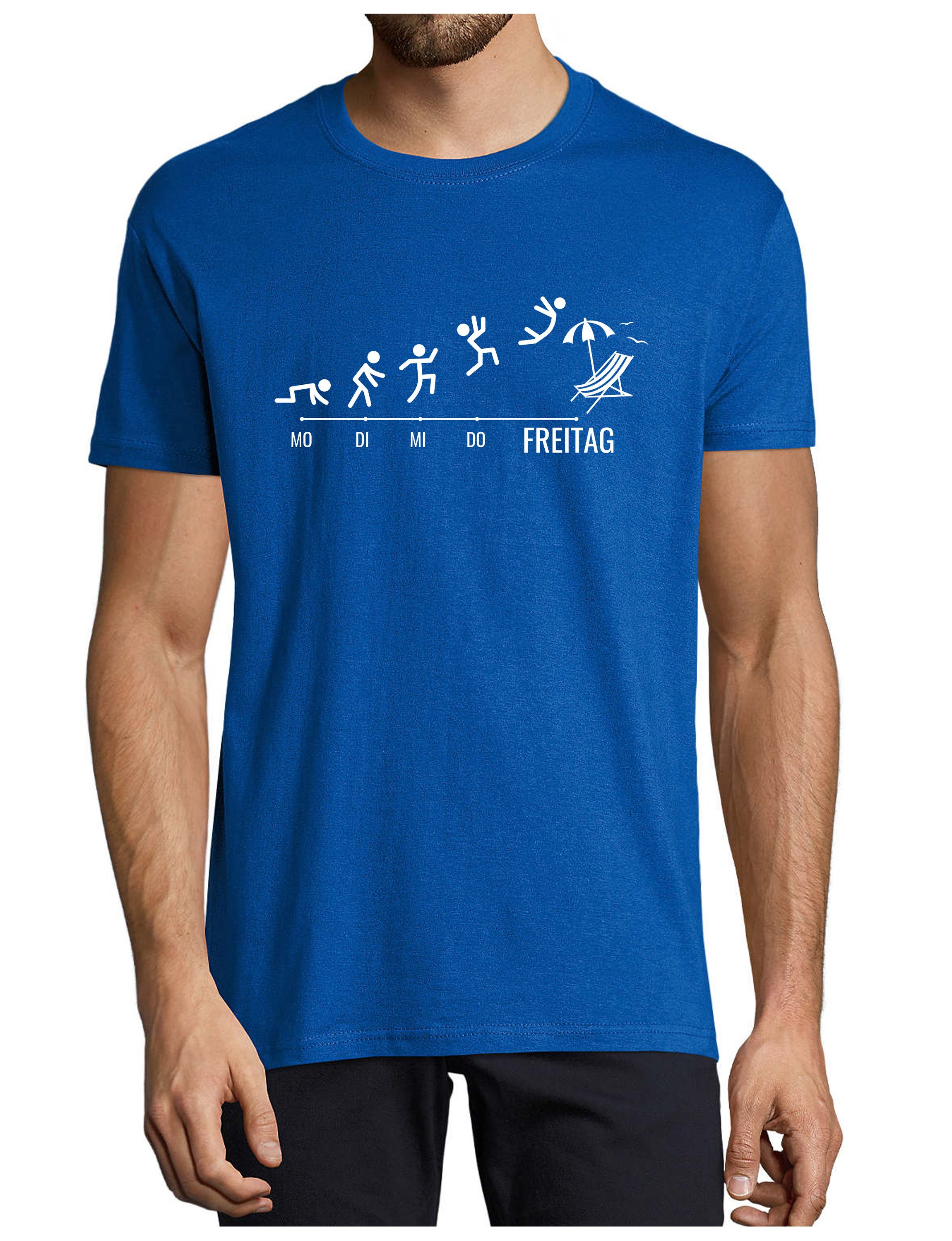 T-Shirt Herren Fun Print Shirt - Wochentage mit Strichmännchen