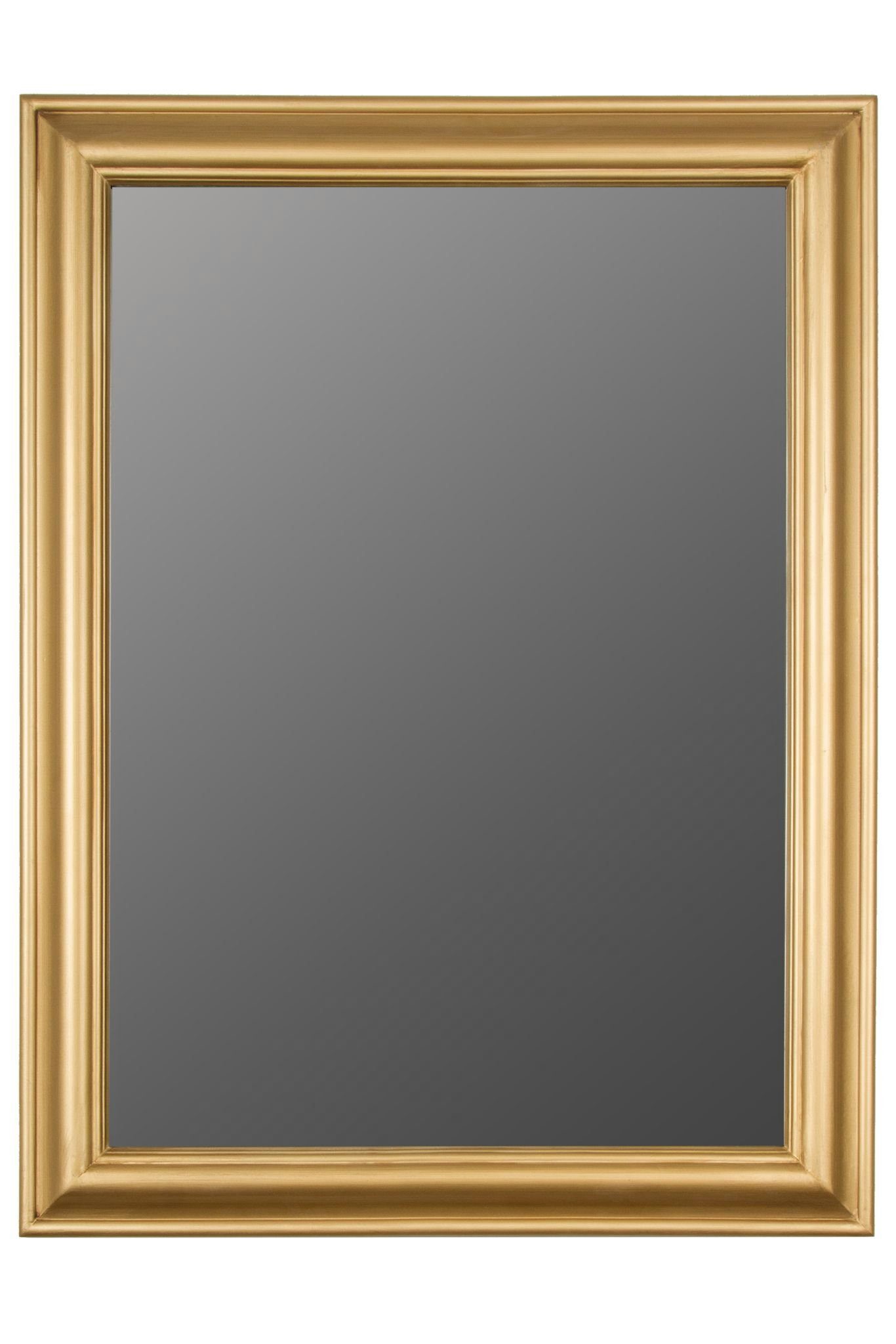 Spiegel elbmöbel gold eleganter Wandspiegel Holzrahmen 82x62x7 schlicht, antik Gold cm Landhausstil | Wandspiegel: Gold Spiegel Gold