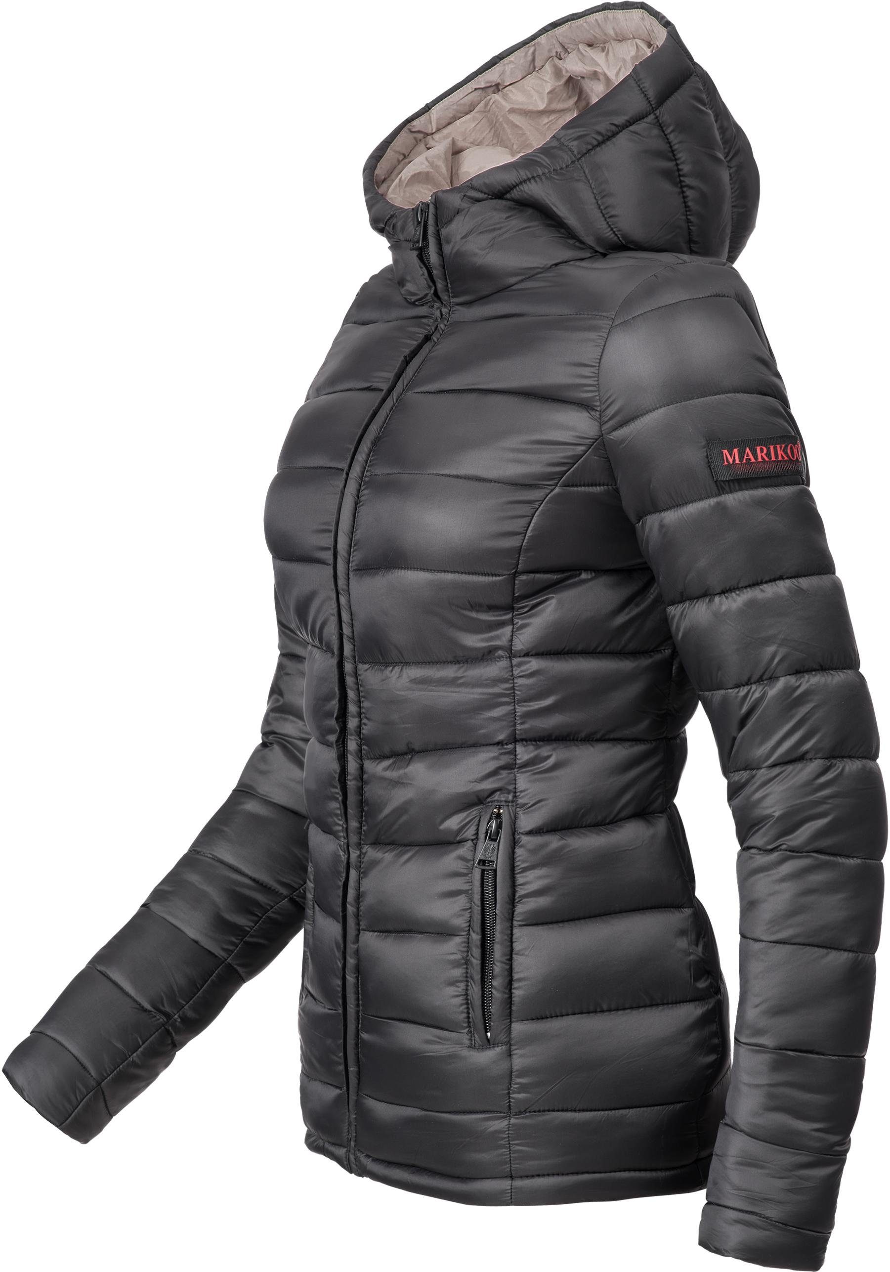Marikoo Steppjacke Luci modische Damen Übergangsjacke mit großer Kapuze