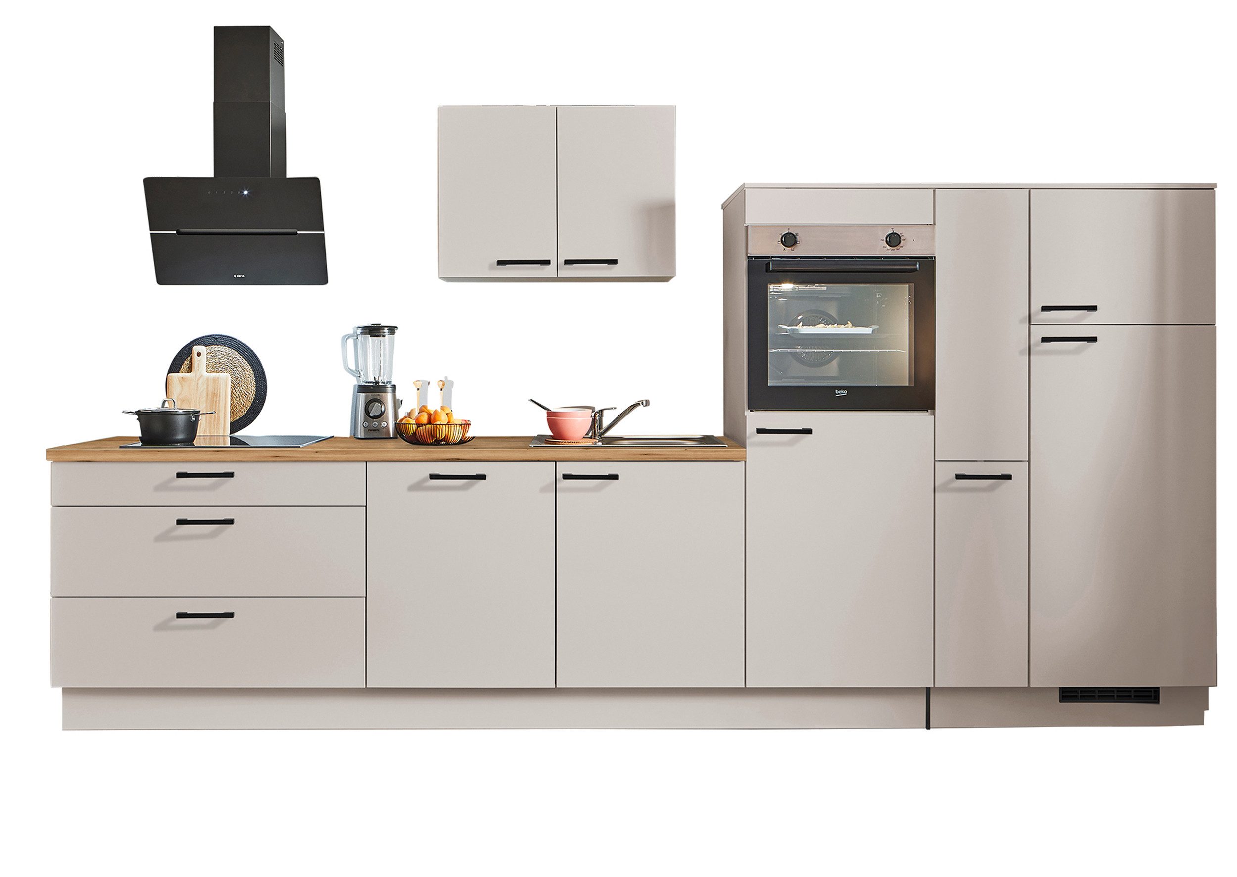 pino Küchenzeile Warde, individuell anpassbar, gratis Küchenplanung mit Profis, (Breite 370cm), vormontiert, wahlw. mit E-Geräten, Preis inkl. Lieferung