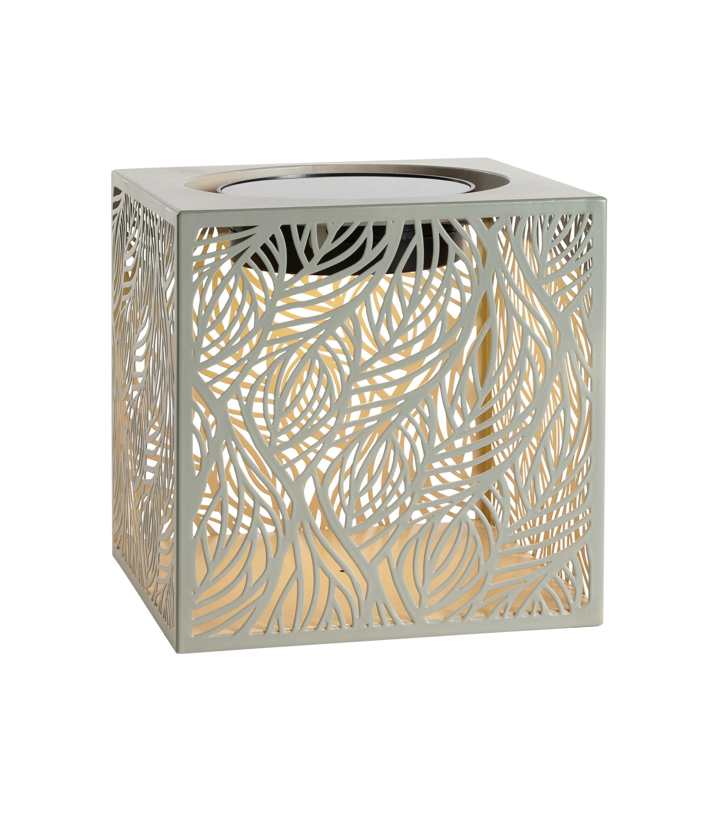 Dehner LED Solarleuchte Olea, Solar-Laterne, B20 x H20 x T20 cm, Metall & Kunststoff, Warmweiß, Dämmerungssensor, Solar