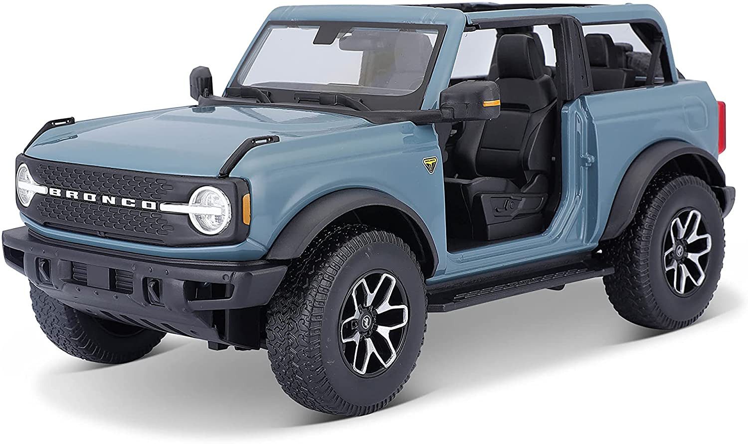 Maisto® Modellauto Ford Bronco Badlands '21 (blau), Maßstab 1:18, detailliertes Modell
