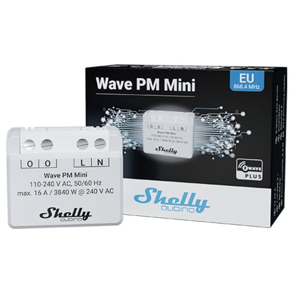 Shelly Unterputz Relais max. 16 A, 1 Kanal, Z-Wave Shelly_W_PM_Mini Smart-Home-Steuerelement, mit Messfunktion