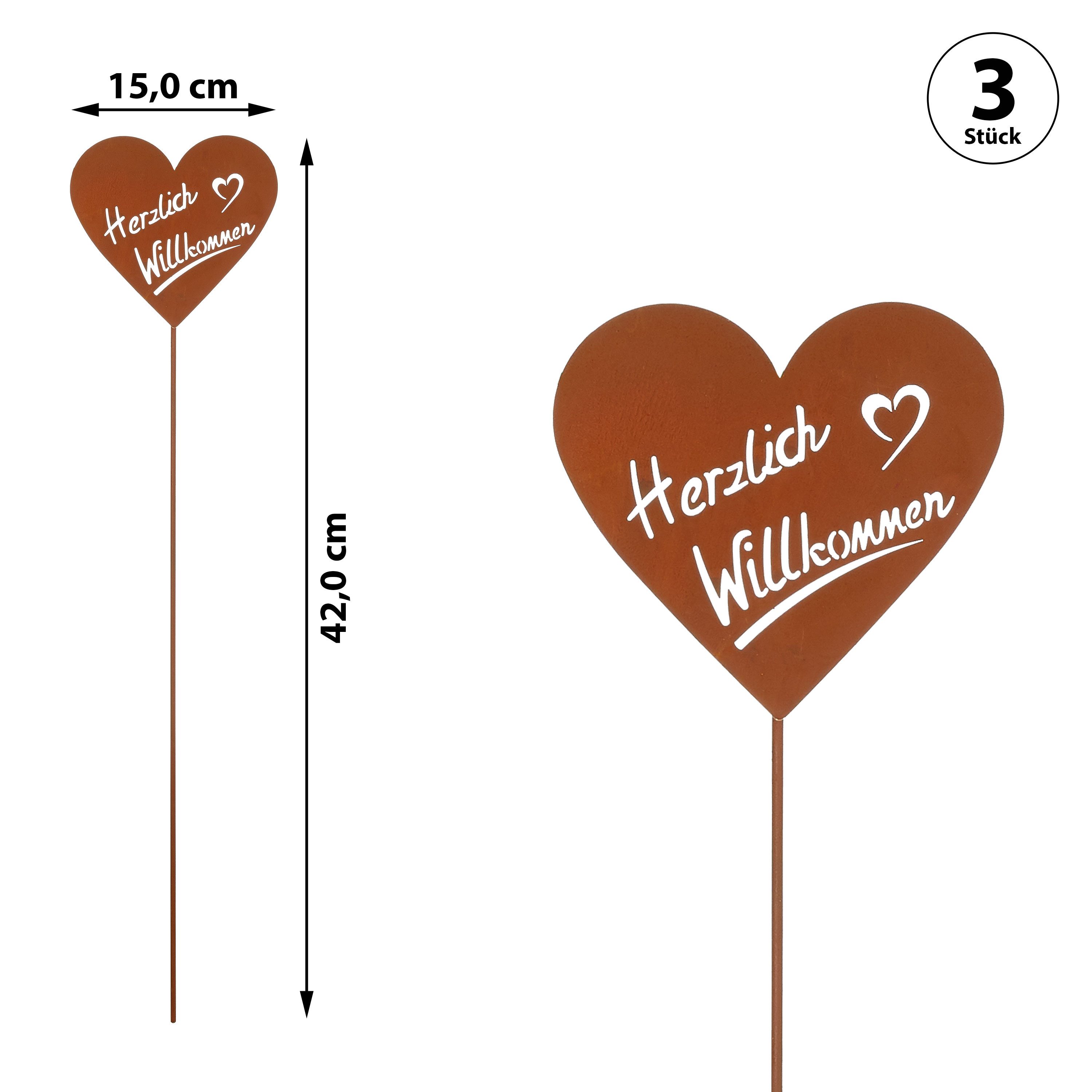 CEPEWA Gartenstecker Gartenstecker 'Herzlich Willkommen' 3er günstig online kaufen