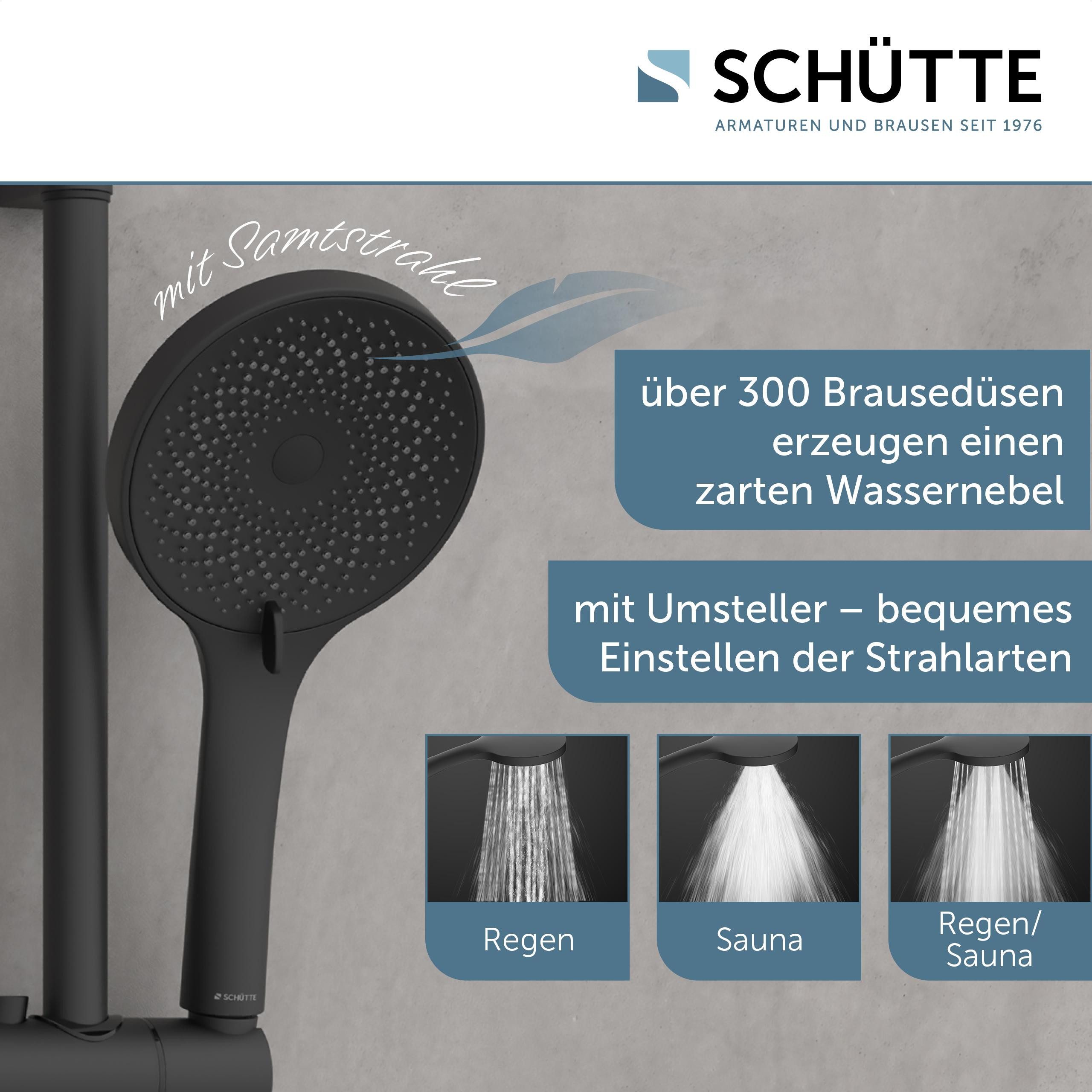 Schütte Stangenbrause-Set CAPRI, Höhe 58,5 cm, 3 Strahlart(en), Duschbrause, 3-fach verstellbar, Antikalk, wassersparend