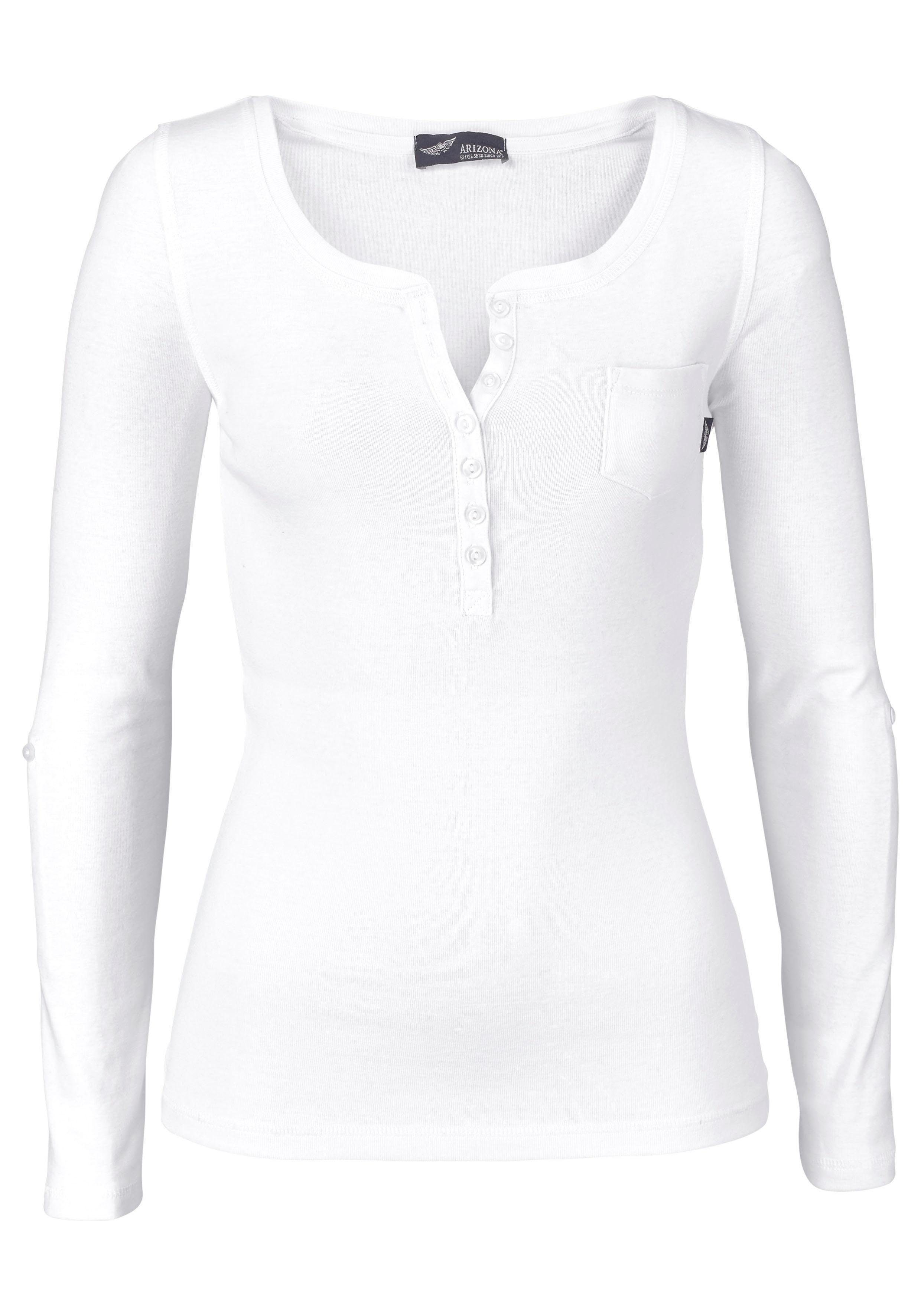 Arizona Langarmshirt sehr figurbetonter Schnitt, unifarben, Rundhalsausschnitt. € 19,99, (€ 19,99 pro 1 Stk).