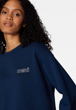 Mavi Rundhalspullover LONG SLEEVE SWEATSHIRT Pullover mit Mavi Logo bestrickt