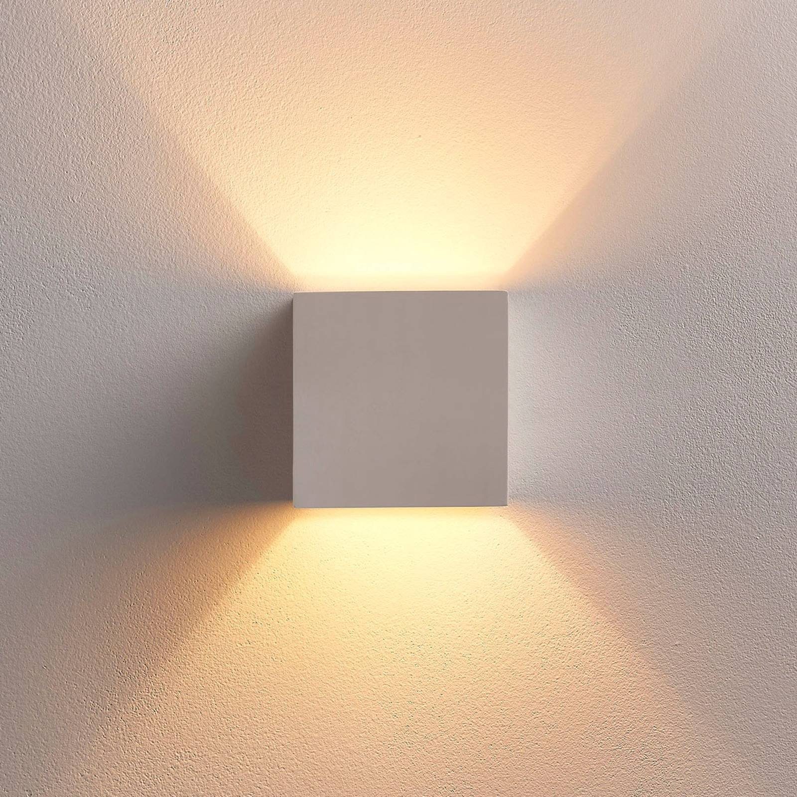 Lindby Wandleuchte Kay, LED, Gips Weiß IP20, 1 x 8 W LED
