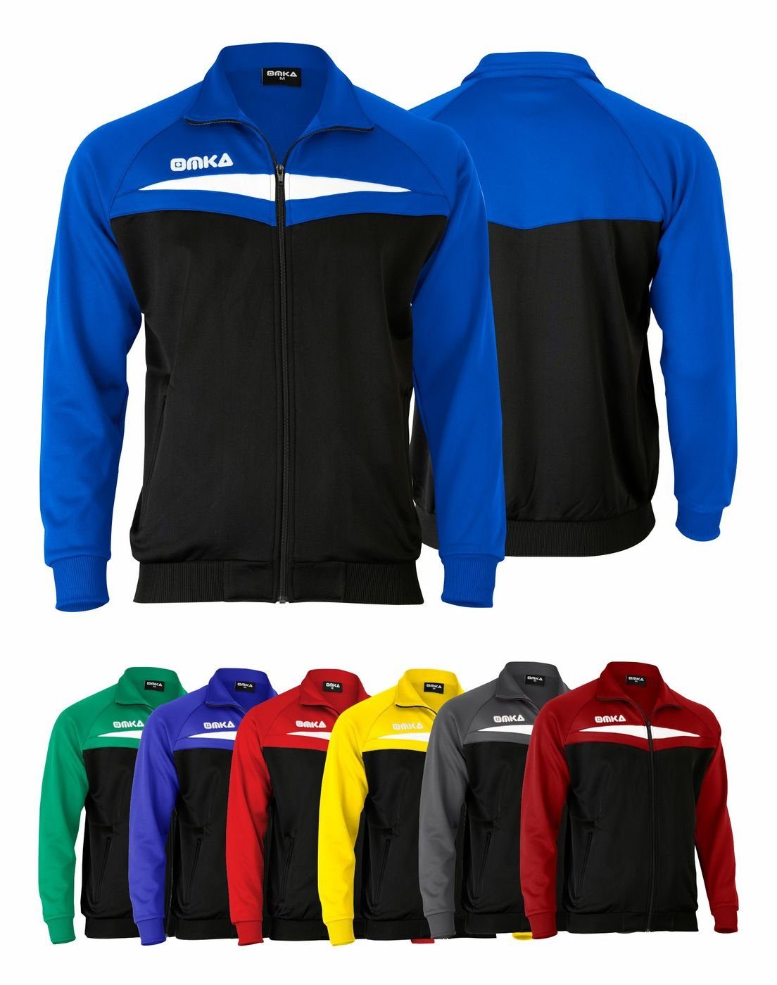 OMKA Trainingsjacke OK200J OMKA Sportjacke Trainingsjacke Blau Joggingjacke Optima