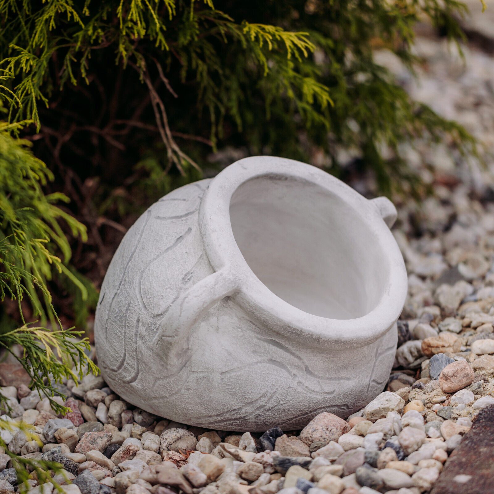 Gartenfigur Runde Amphore als Blumengefäß Pflanzgefäß, H. 20 cm, 3 Liter, 11 kg