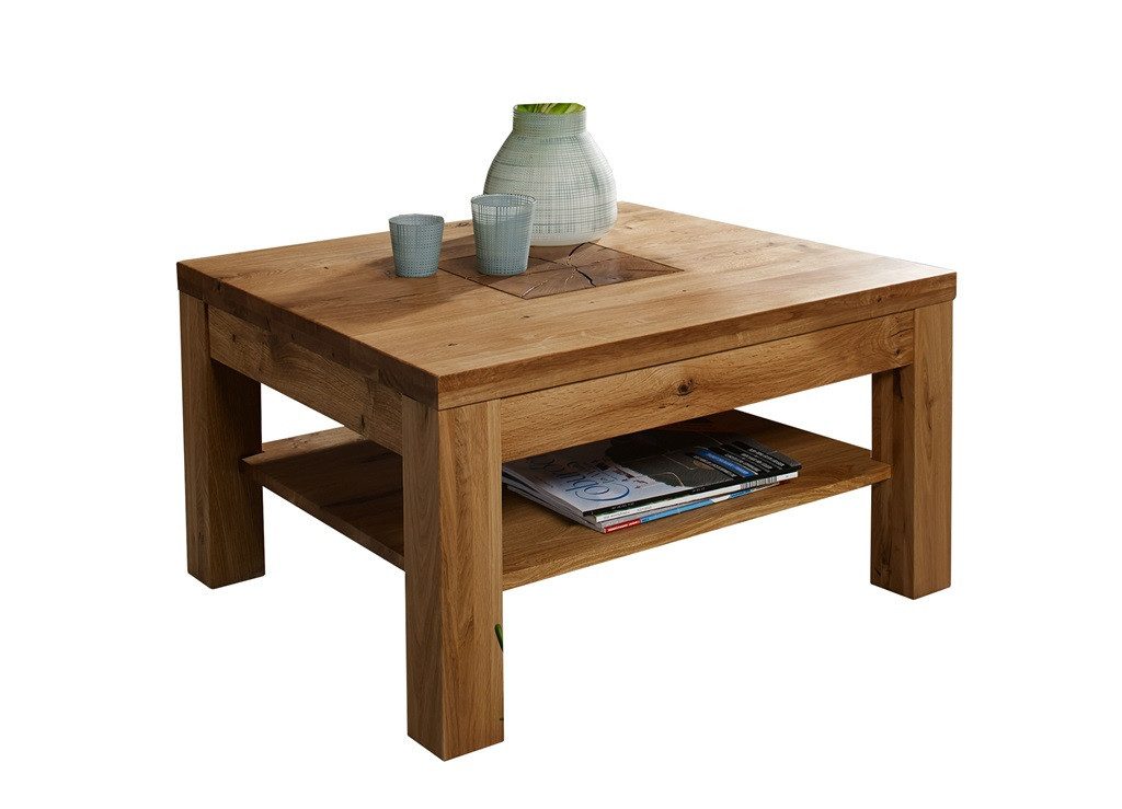Couchtisch Couchtisch Tisch 70x70cm Wildeiche geölt Danzig