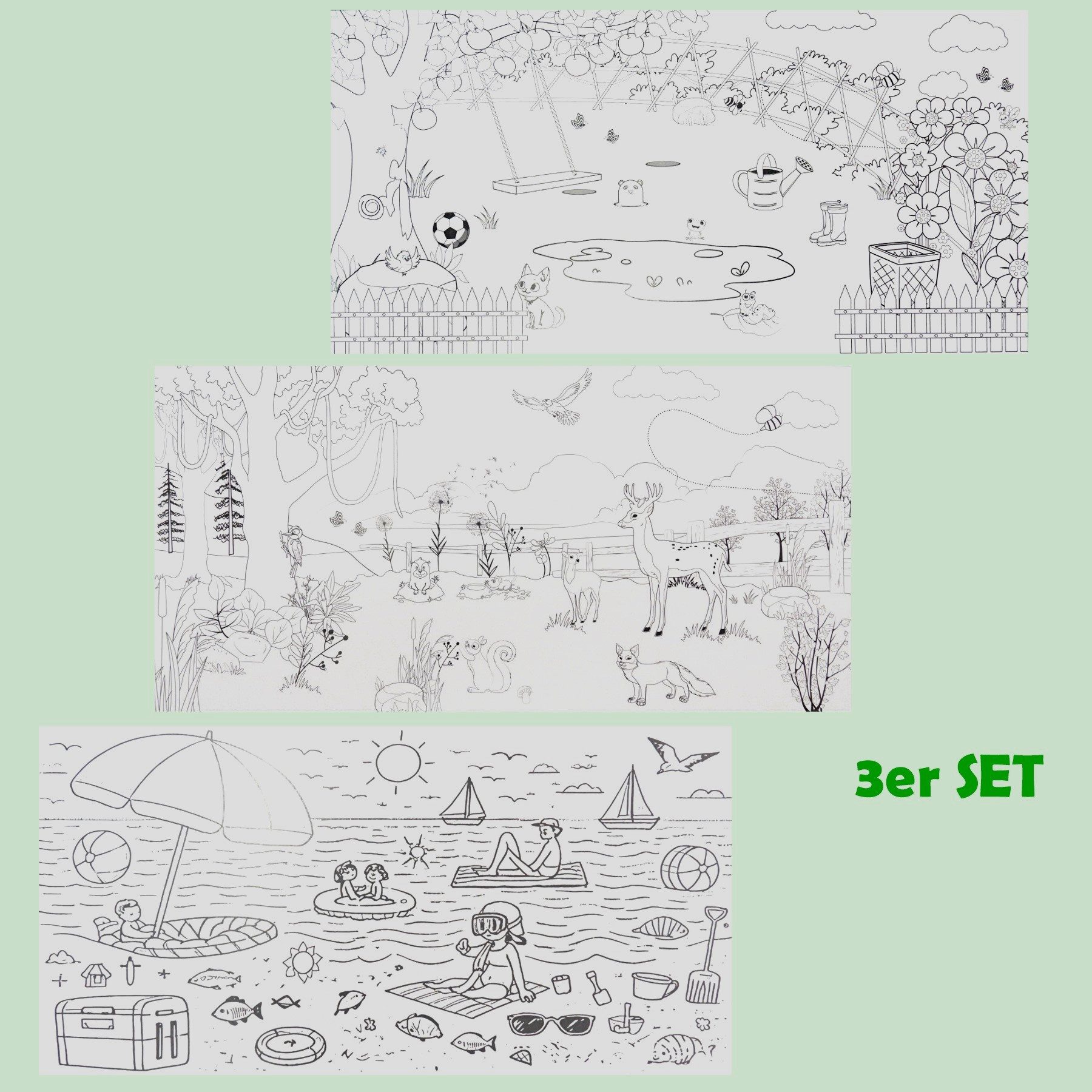 TikTakToo Malvorlage großes Malhaus 106x84x110 cm (Spar-Set)
