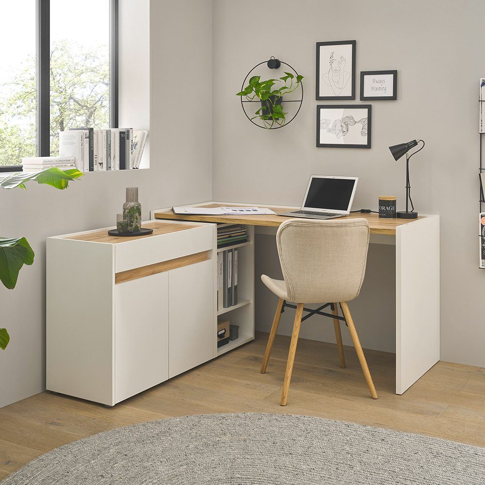 Lomadox Büromöbel-Set CRISP-61, (Spar-Set, 3-tlg., Schreibtisch Kommode Reg günstig online kaufen