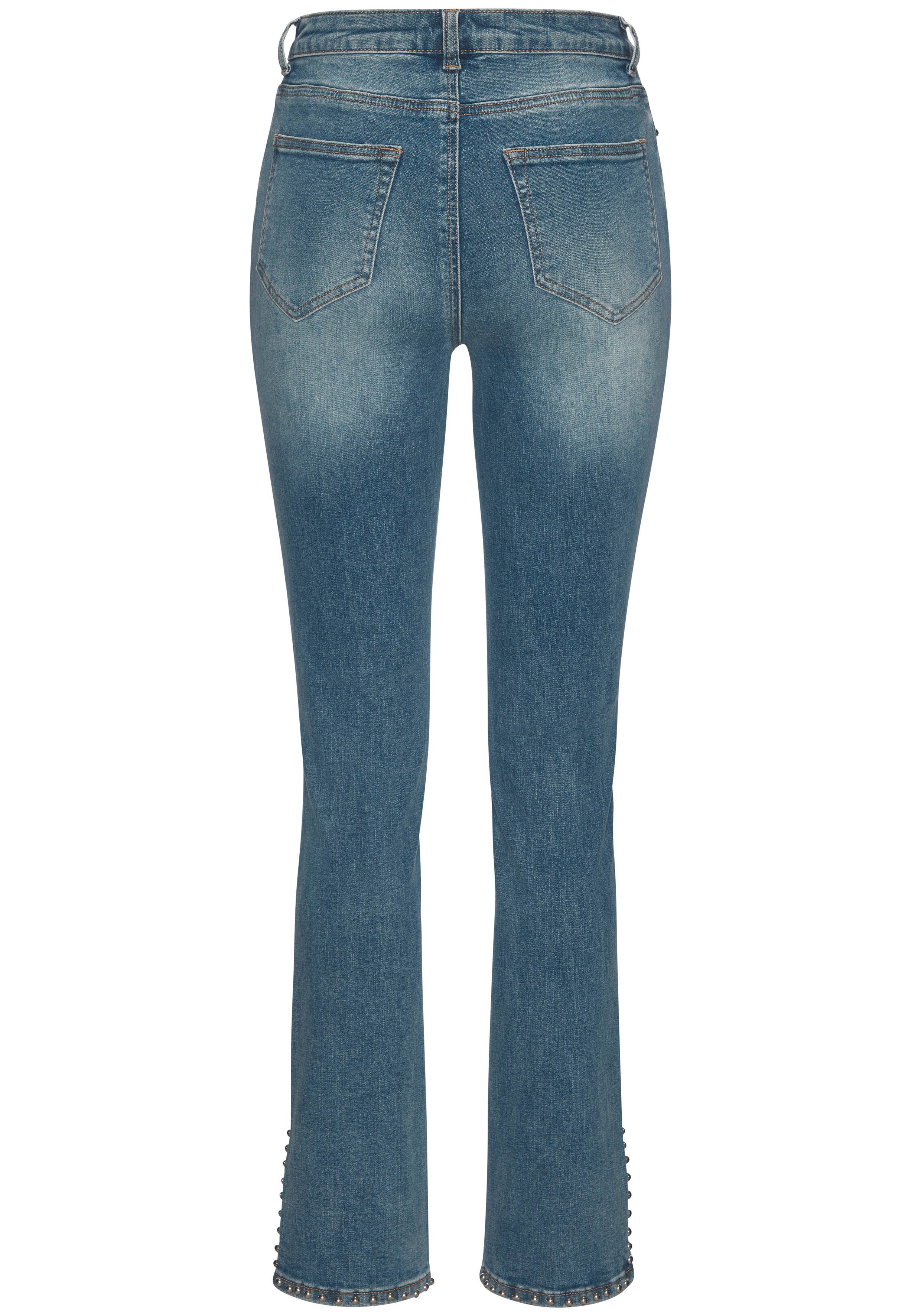 Buffalo 5-Pocket-Jeans mit Schlitz, Nietendetails, Skinny Jeans, modisch