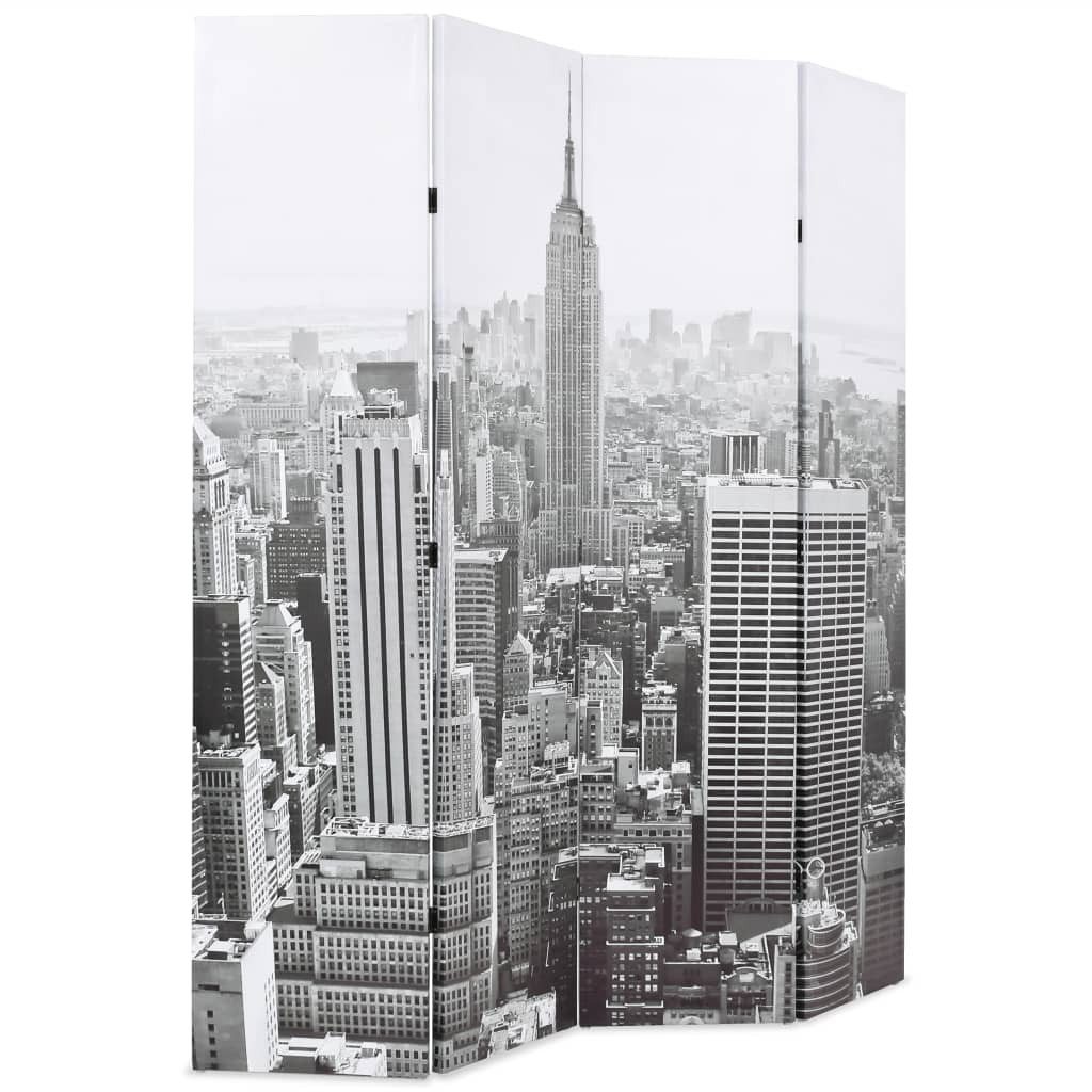vidaXL Raumteiler Raumteiler klappbar 160 x 170 cm New York bei Tag Schwarz günstig online kaufen