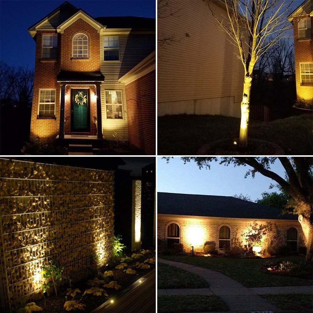den Fernbedienung, LED mit Weg RGB, Rosnek Deko RGB+Warmweiß, wasserdicht, für Garten, Landschaft Außenbereich Gartenleuchte Memory-Funktion,