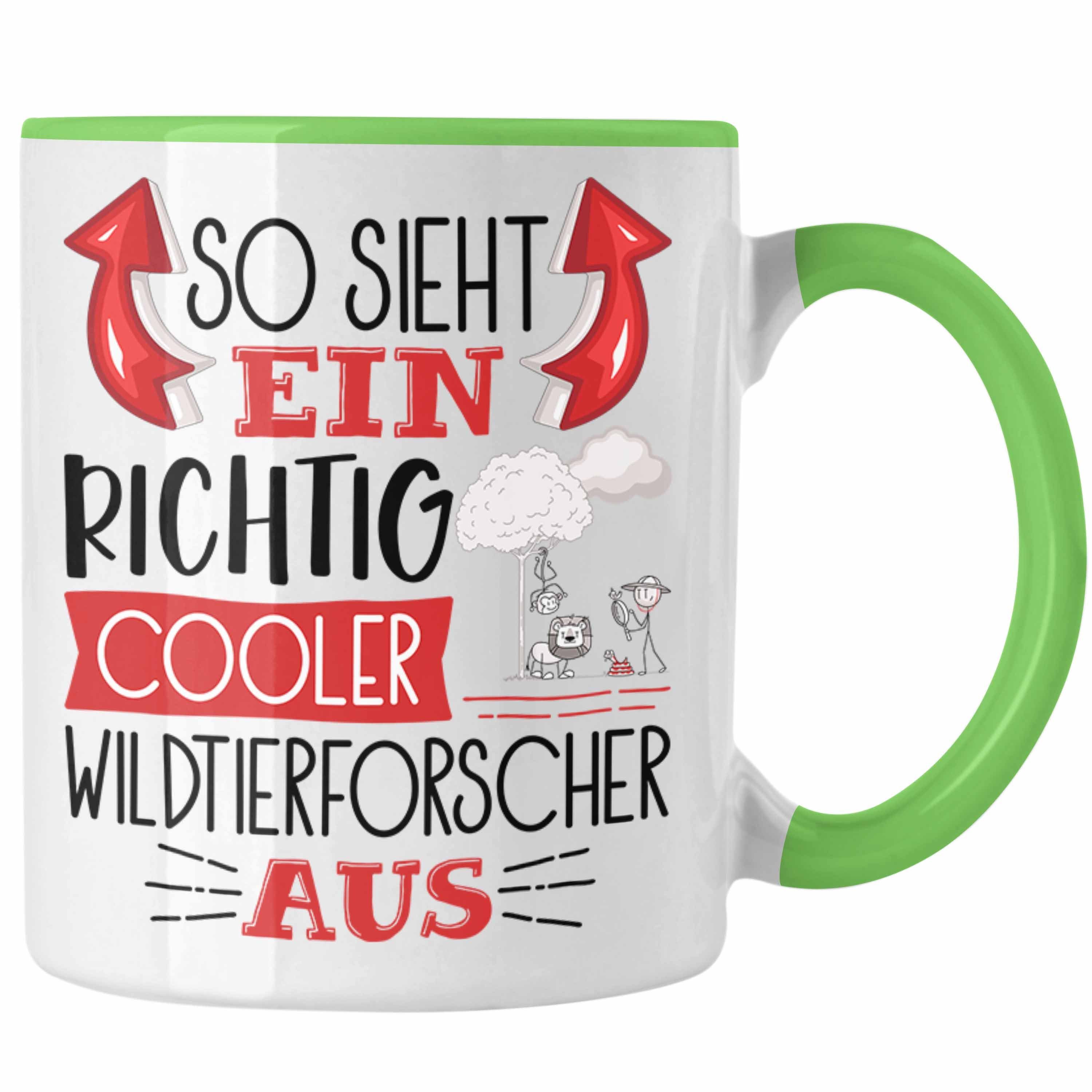 Trendation Tasse Wildtierforscher Tasse So Sieht Ein Richtig Cooler Wildtierforscher Au Grün | Teetassen