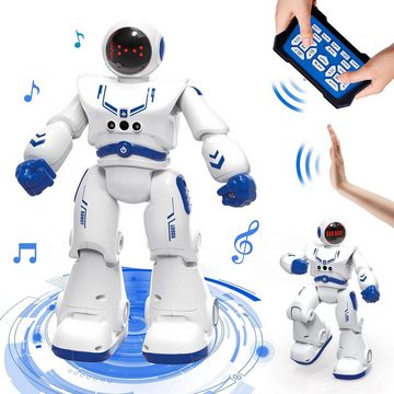 Gontence Lernroboter Early Learning Intelligenter Roboter Kinderspielzeug mit Fernbedienung (Ferngesteuertes Roboterspielzeug mit Gestensteuerung/Gehen)