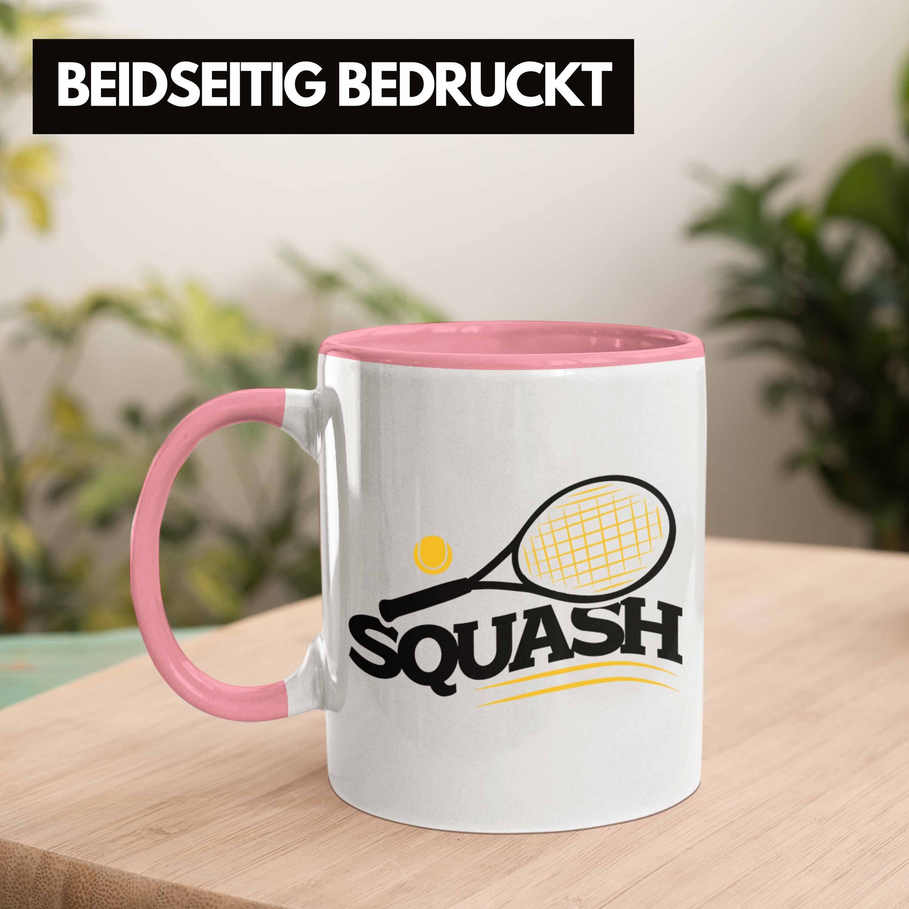 Squash-Tasse für Squash-Spieler Rosa Tasse Geschenk Trendation Lustige