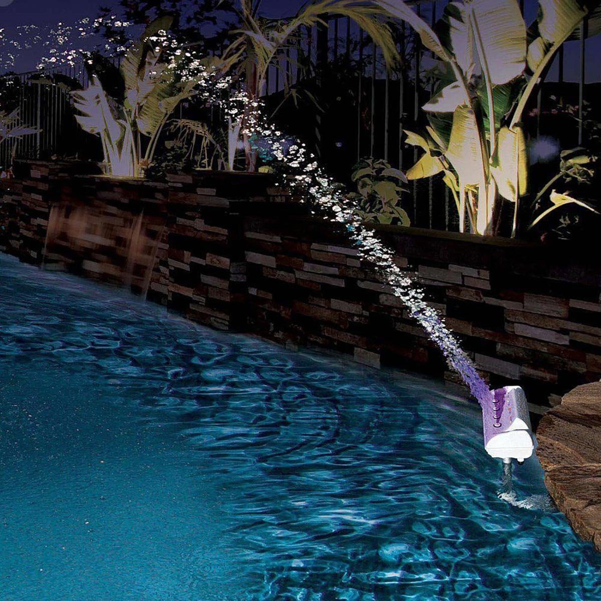Kaskaden-Wasserfall-Schwimmbadbrunnen mit Zierbrunnen DOTMALL LED-Lichtern