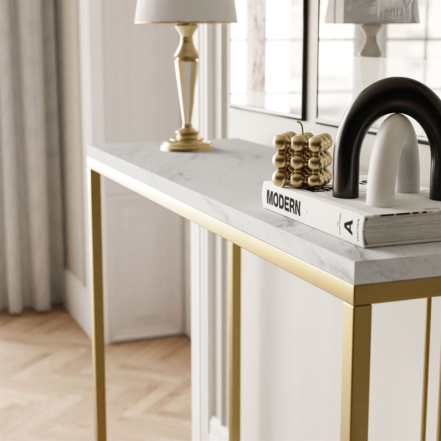Lookway Konsolentisch Konsolentisch PRIME, Beistelltisch mit Oberfläche aus Matt, Breitea 80/100 cm