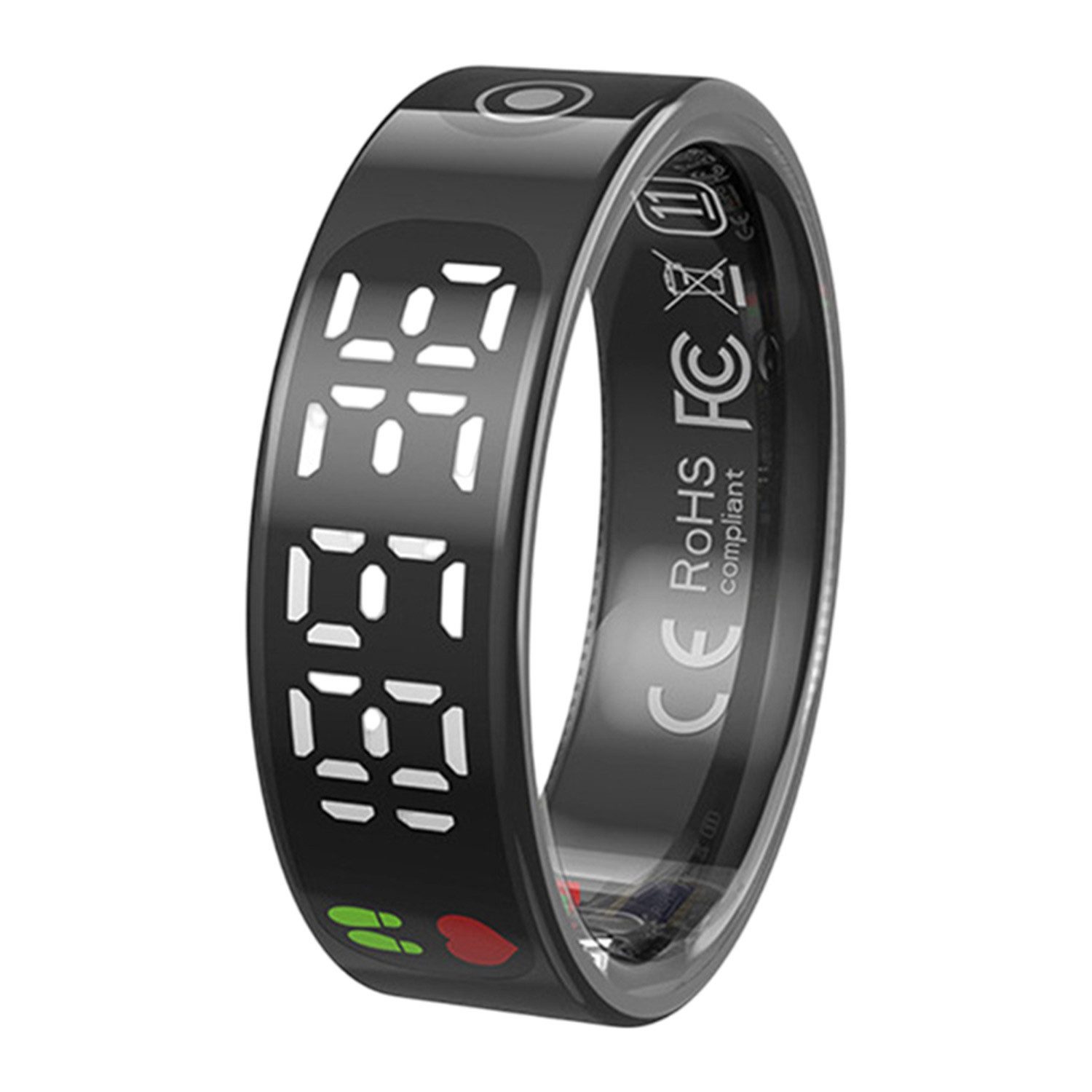 Refttenw Smart Ring Smartring mit LED Anzeige, Fitness Tracker Ring, für iOS 10.0+ und Android 9.0+, IP68 Wasserdichter Sportring