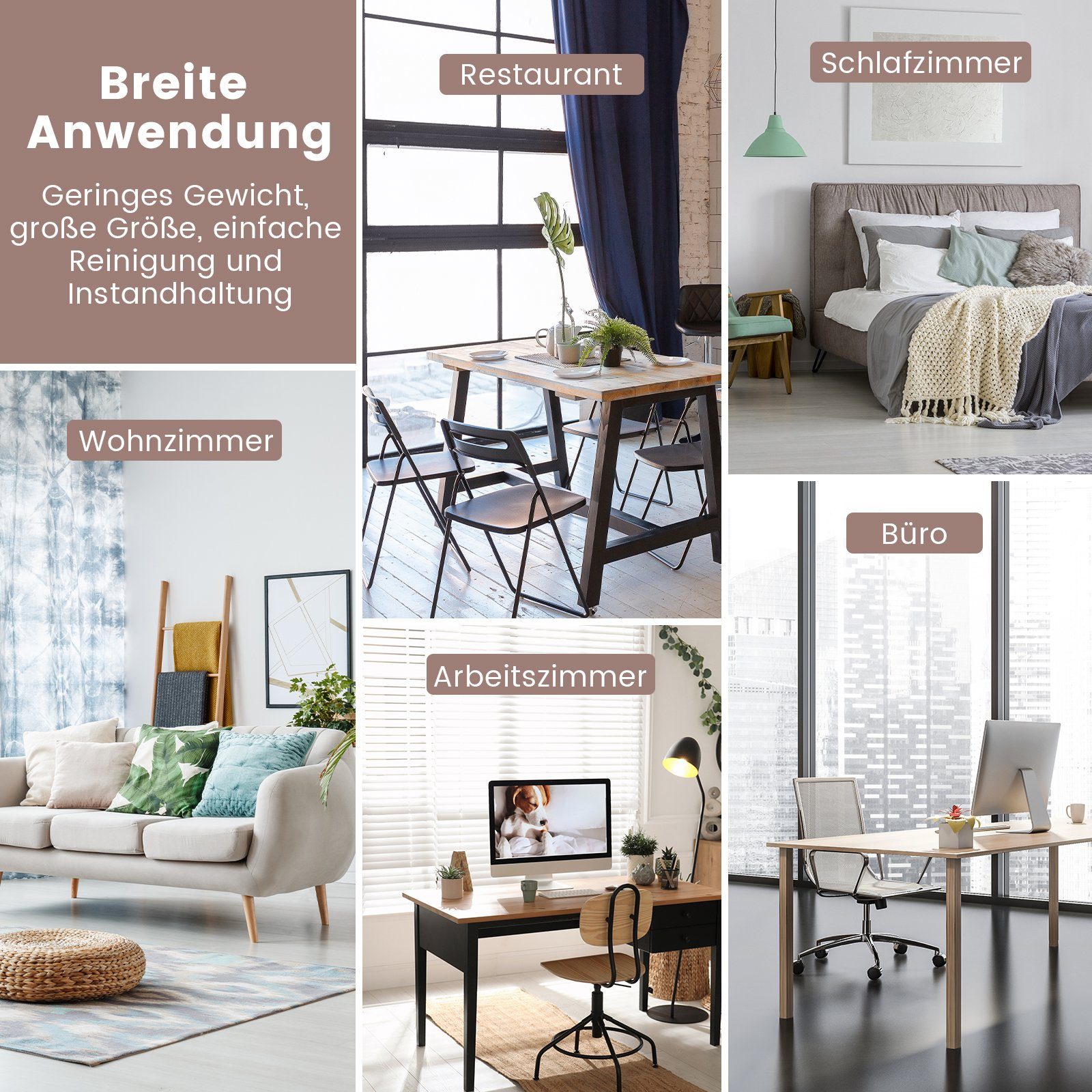 COSTWAY Paravent, 6 tlg. Raumteiler, auf Rollen, klappbar, 334,5 x 172 cm