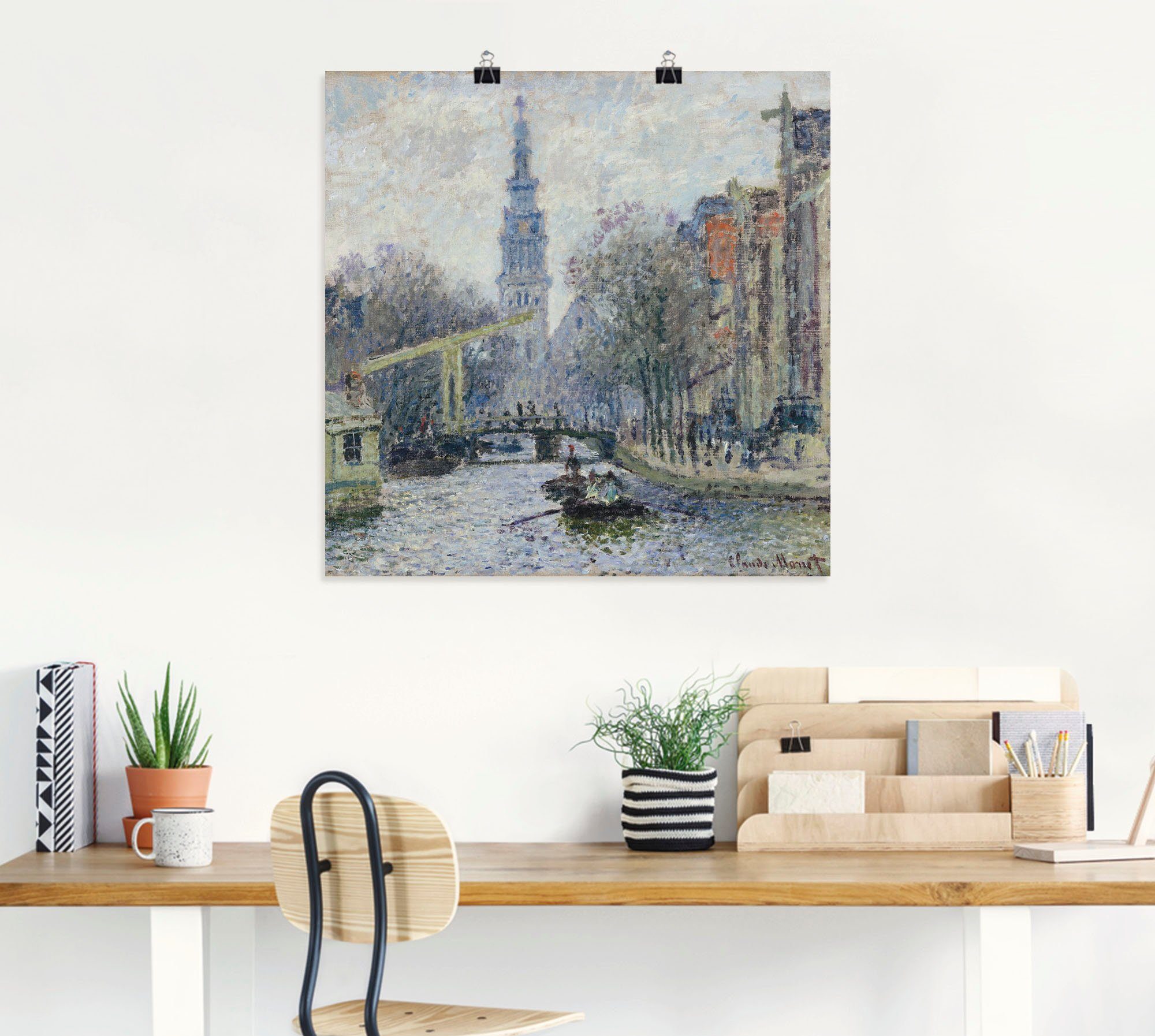 Größen mit Niederlande St), Wandaufkleber Amsterdam (1 versch. oder als Ansicht 1874, in von Wandbild Kanal. Leinwandbild, Alubild, Artland Poster