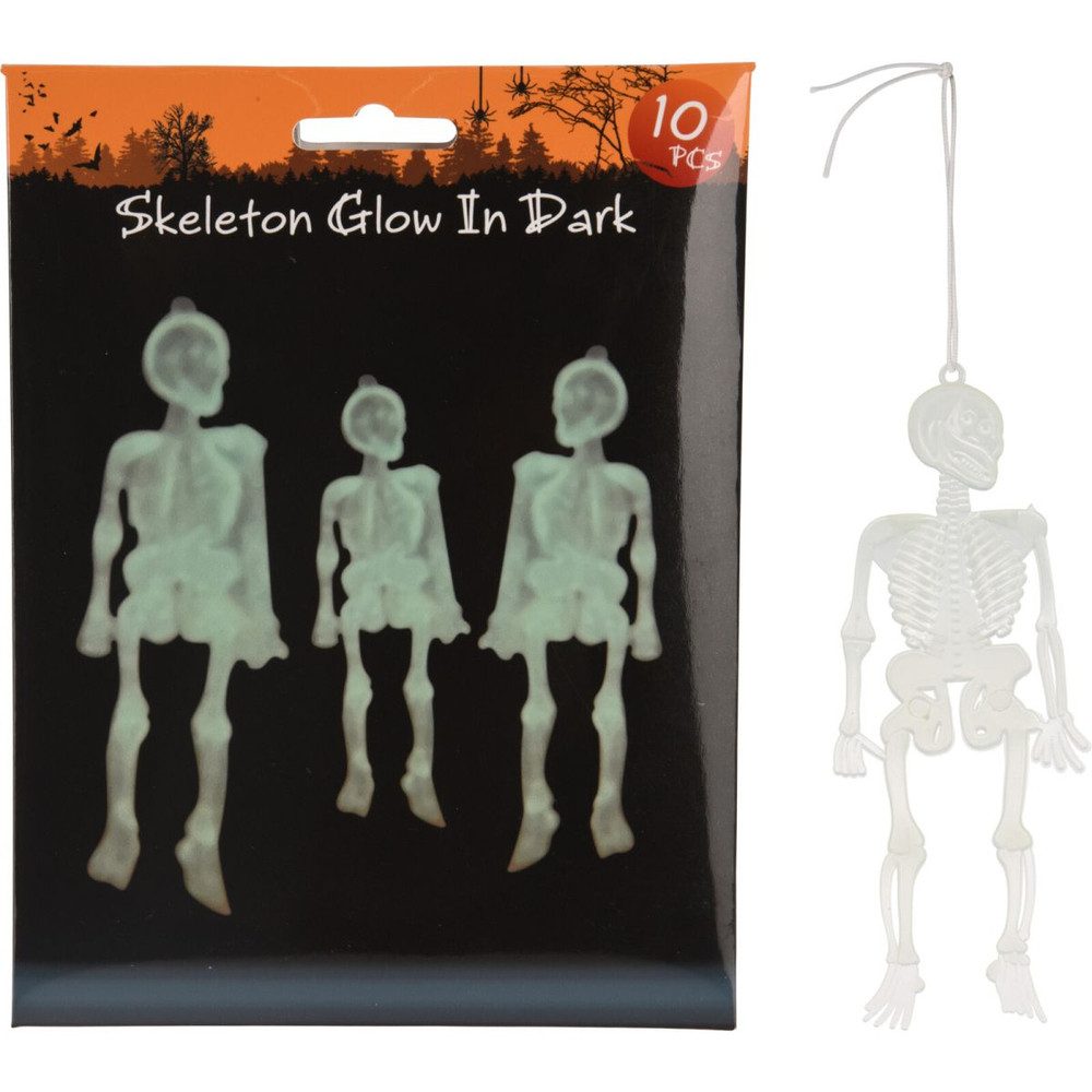 Free & Easy Dekofigur Leuchtskelett - Halloween - 10 Stück