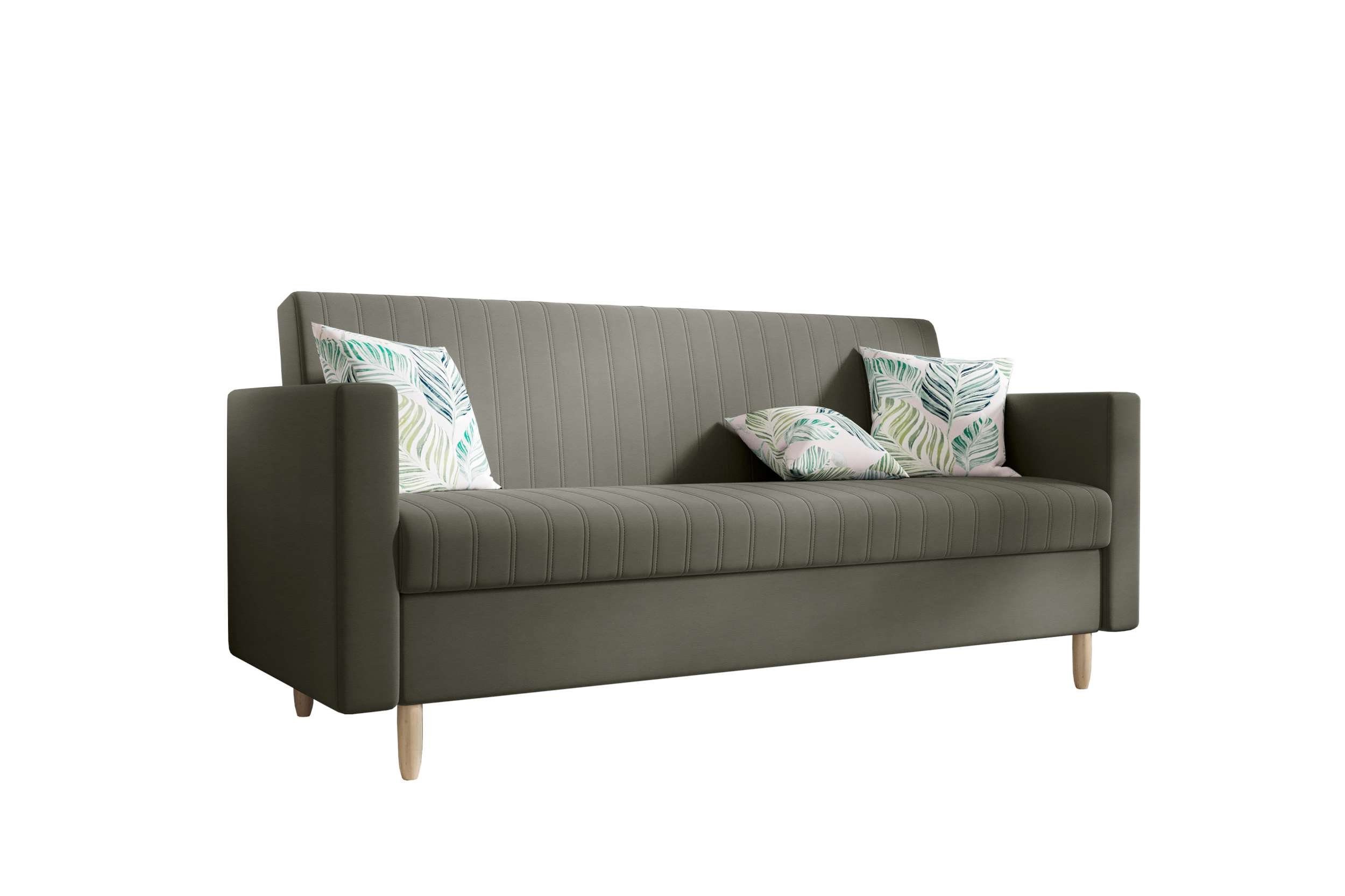 Stylefy Sofa, Modern Sitzkomfort, mit Bettfunktion, Bettkasten, 3-Sitzer mit Schlafsofa, Melisa, Design