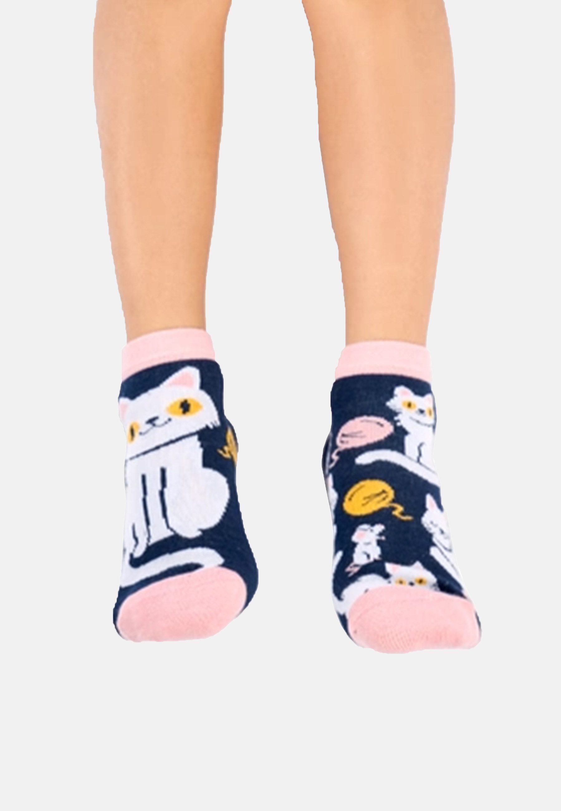 Dedoles Носки для кроссовок 1 Paar mit unterschiedlichen Designs Motiv Kätzchen