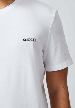 SNOCKS T-Shirt Basic T-Shirt Herren, Crew Neck Shirt (1-tlg) aus 100% Bio-Baumwolle, mit Logo-Schriftzug